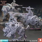 Rhinox Riders from Across the Realms, 3 Wargame Miniature+ Gratis Bases