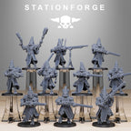 Scavenger Hooded Cultists from StationForge/10 Miniatures +Gratis Bases