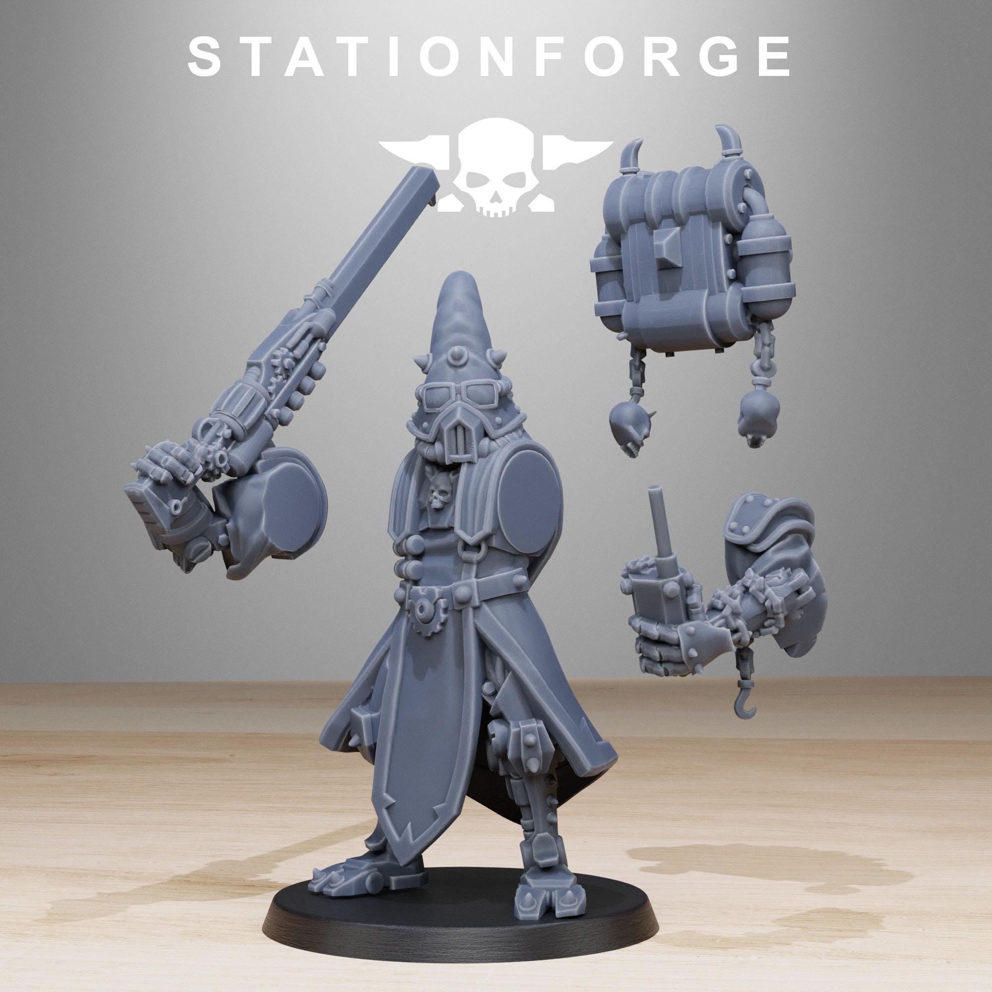 Scavenger Hooded Cultists from StationForge/10 Miniatures +Gratis Bases
