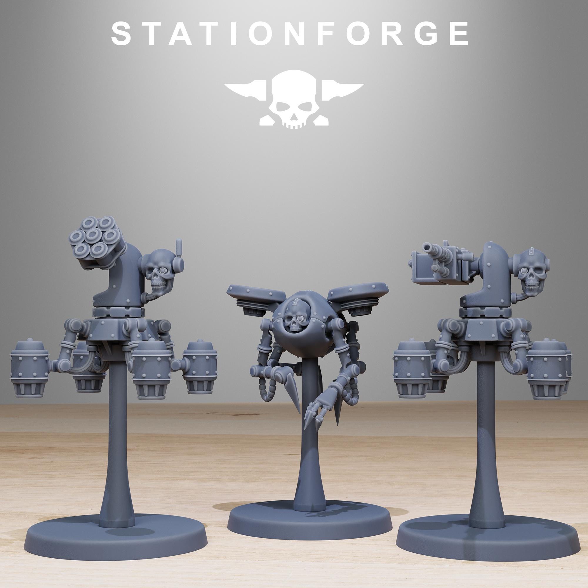 Scavenger Drones from StationForge/20 Miniatures +Gratis Bases