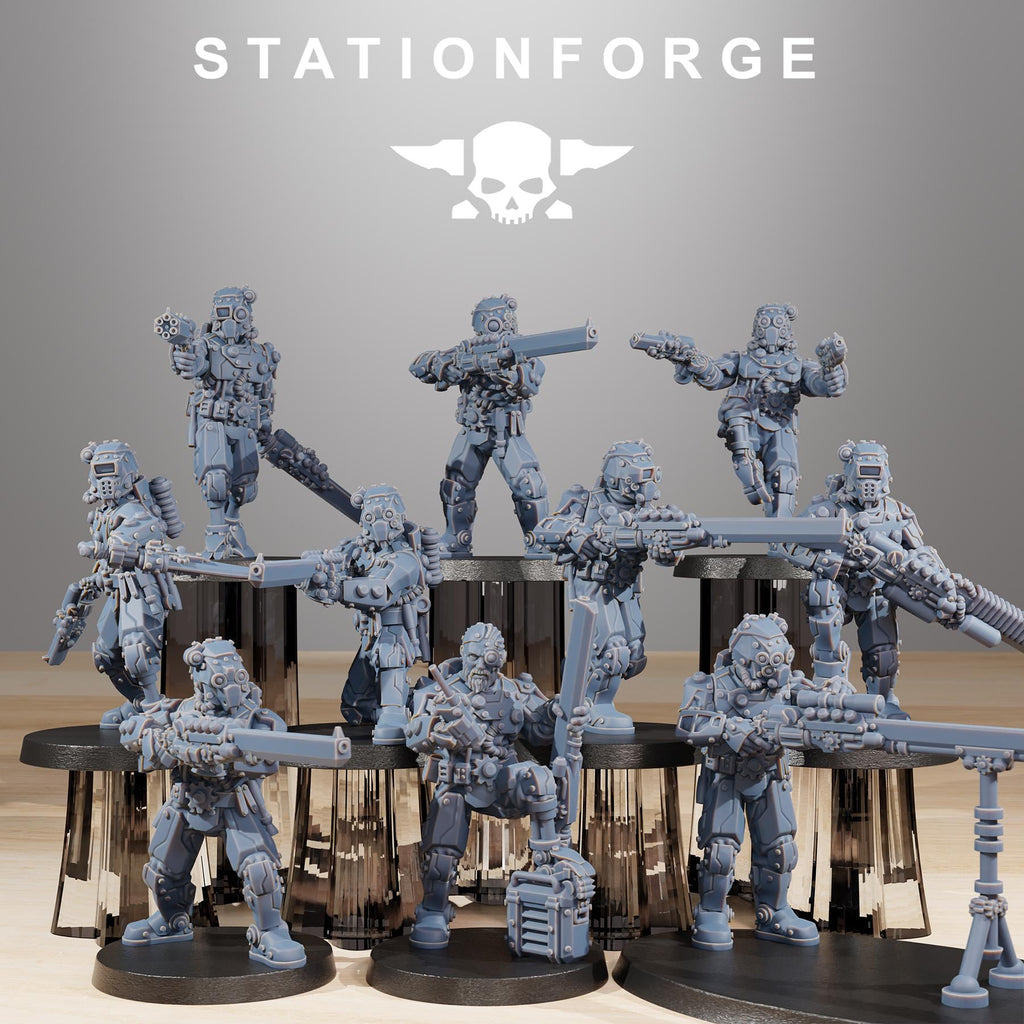 Scavenger Security Patrol from StationForge/10 Miniatures +Gratis Bases