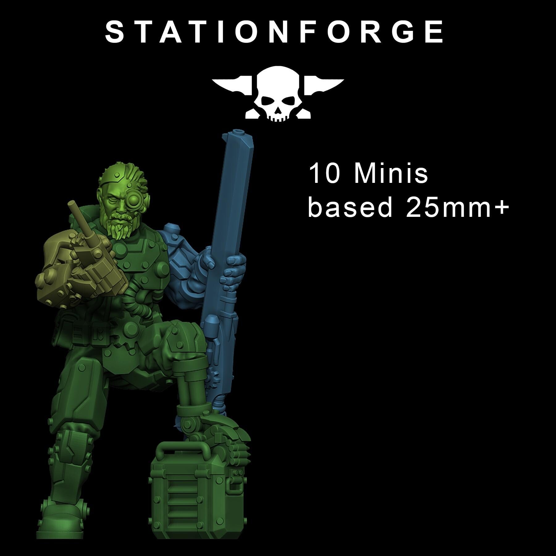 Scavenger Security Patrol from StationForge/10 Miniatures +Gratis Bases