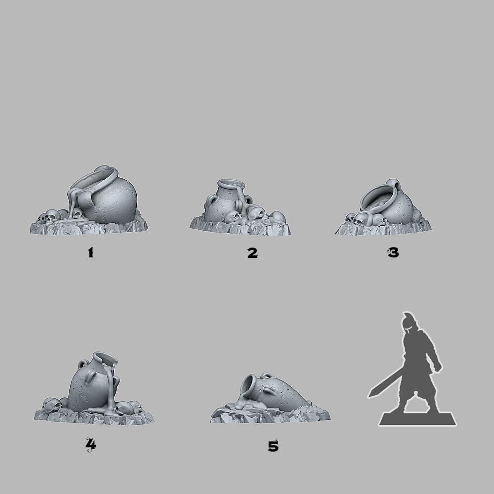 Haunted Witches Cauldrons from Fantastic Plants And Rocks /5 Miniatures