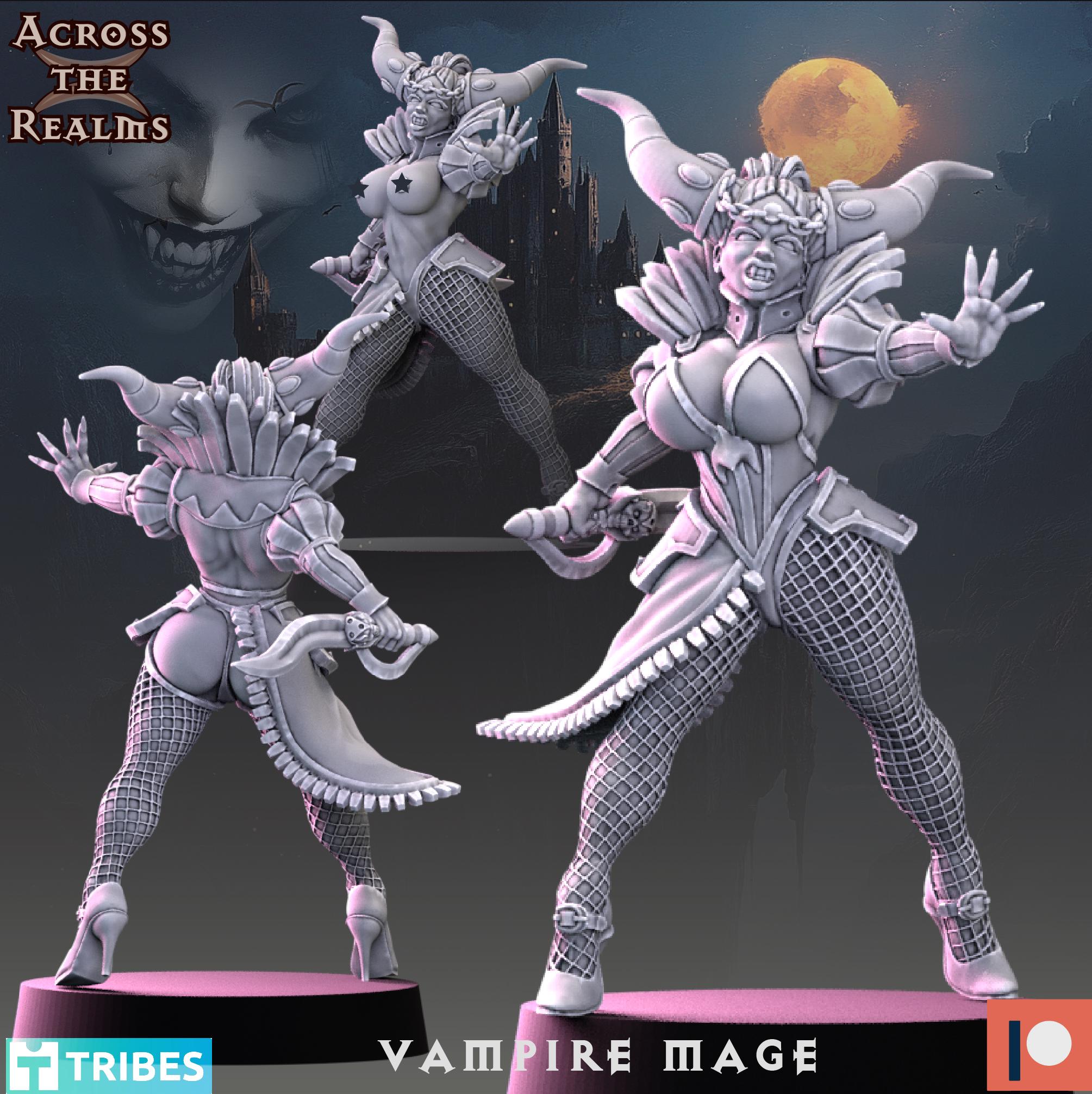 Vampire Mage from Across the Realms, Wargame Miniature+ Gratis Base