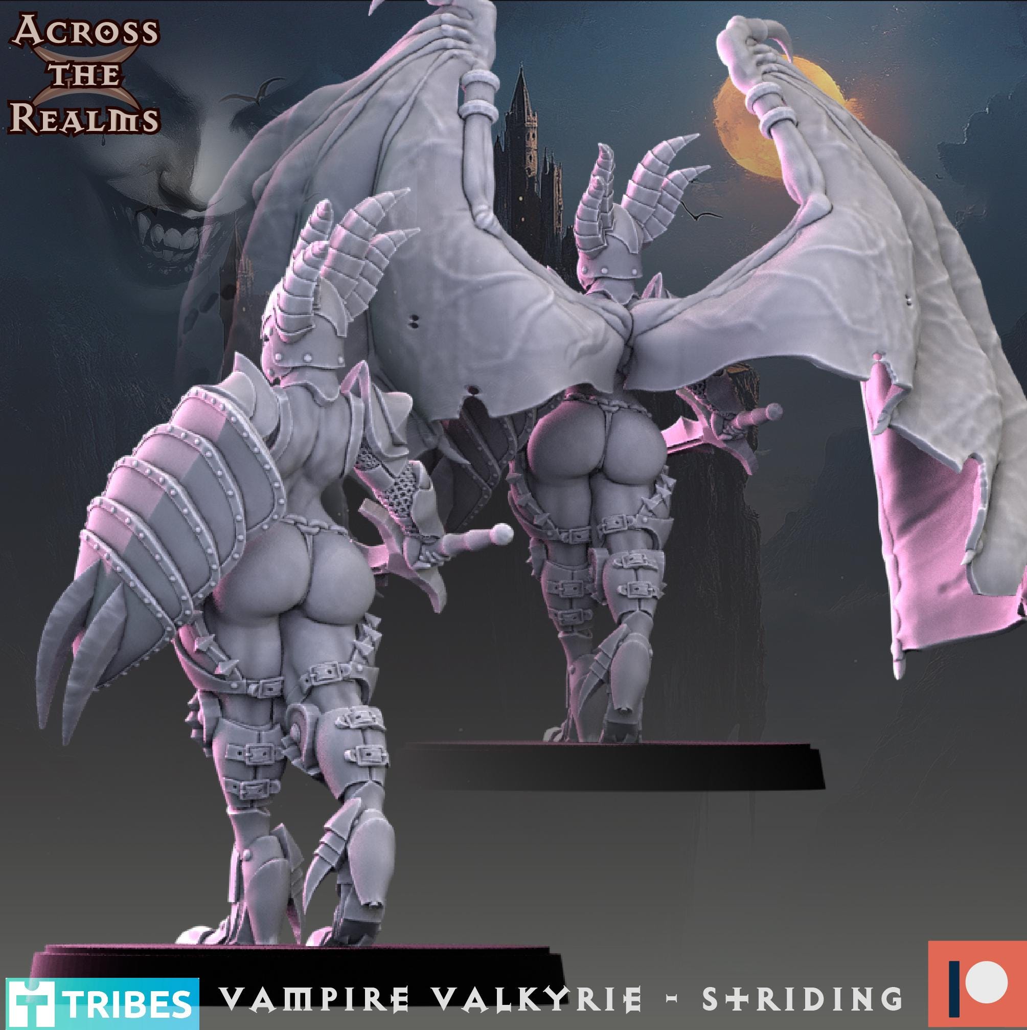 Vampire Valkyrie - Striding from Across the Realms, Wargame Miniature+ Gratis Base