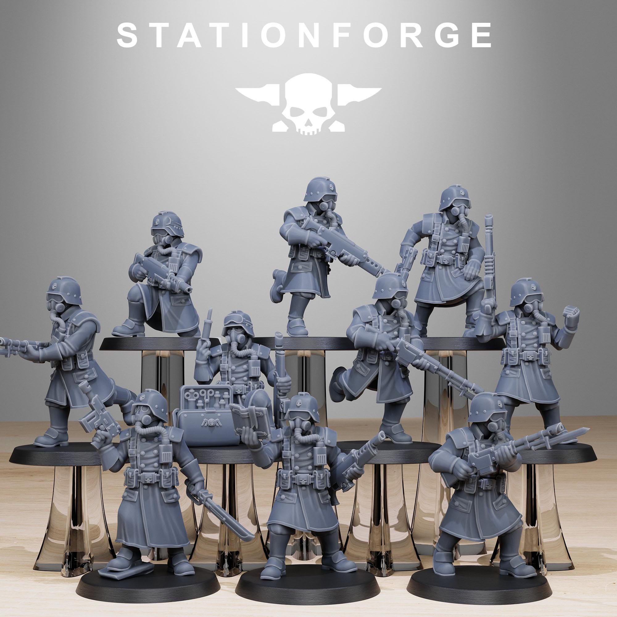 GrimGuard Militants from StationForge/10 Miniatures +Gratis Bases