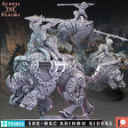 Rhinox Riders from Across the Realms, 3 Wargame Miniature+ Gratis Bases