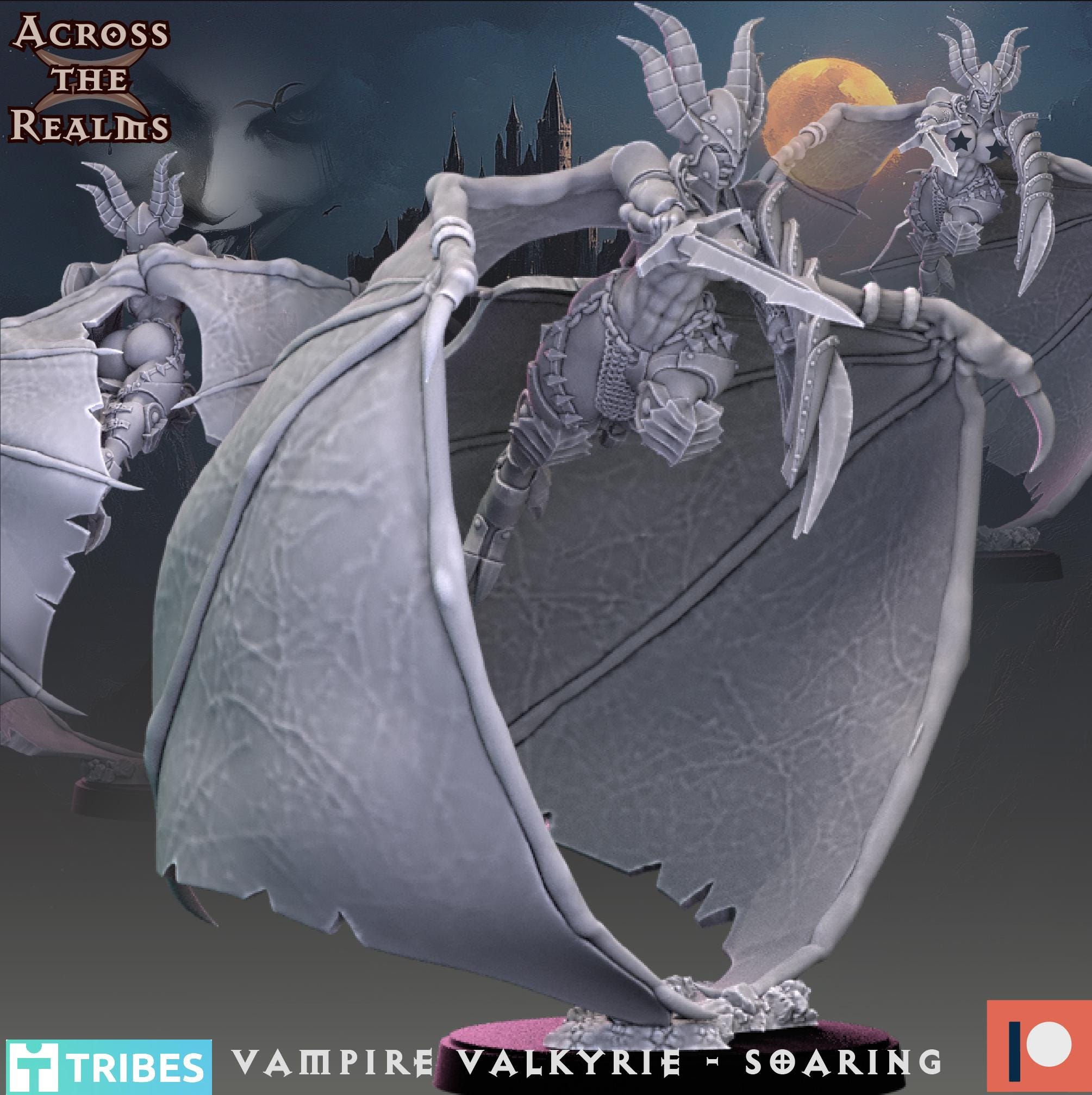 Vampire Valkyrie - Soaring from Across the Realms, Wargame Miniature+ Gratis Base