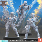 Valkyrie Drop Squad from Across the Realms,13 Wargame Miniatures+ Gratis Bases