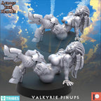 Valkyrie Pinups from Across the Realms,5 Wargame Miniature+ Gratis Bases