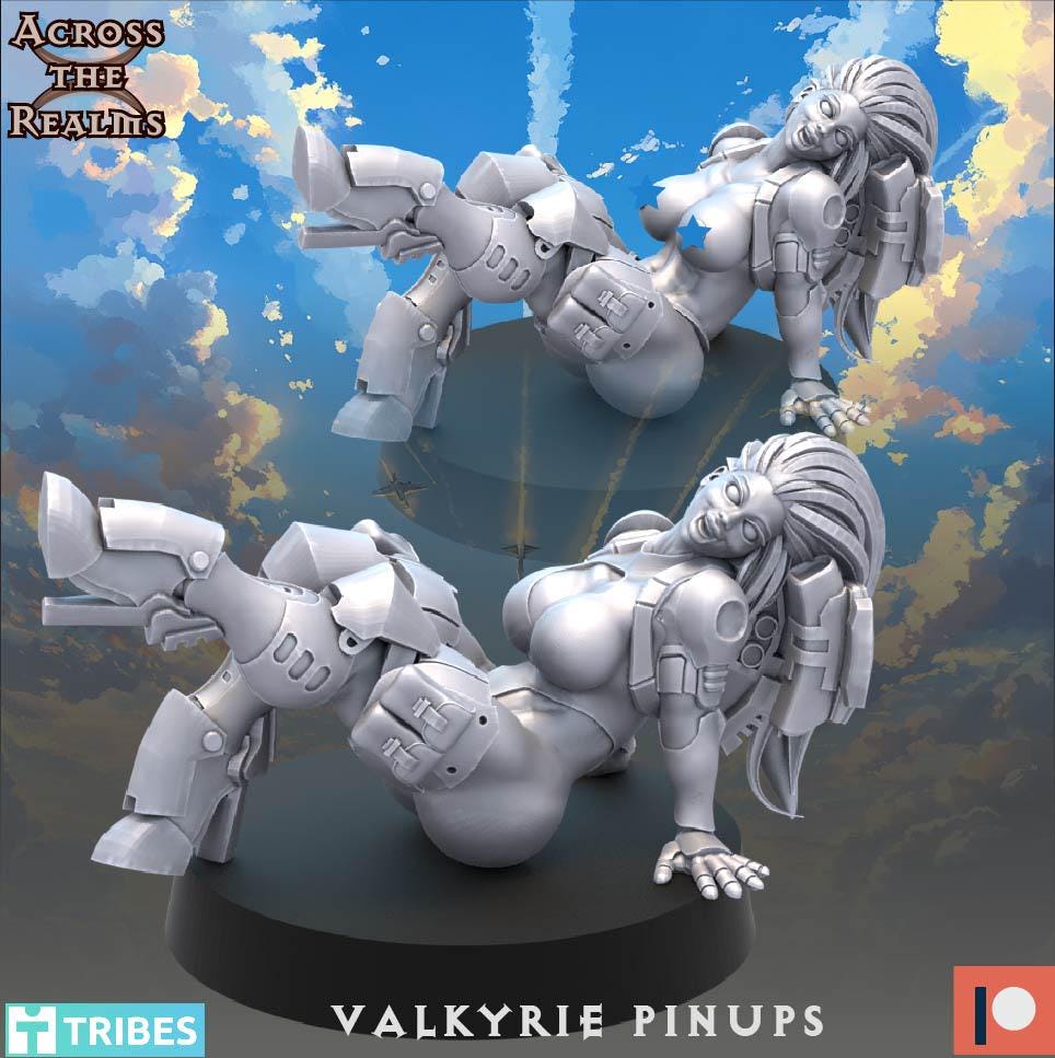 Valkyrie Pinups from Across the Realms,5 Wargame Miniature+ Gratis Bases