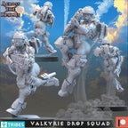 Valkyrie Drop Squad from Across the Realms,13 Wargame Miniatures+ Gratis Bases