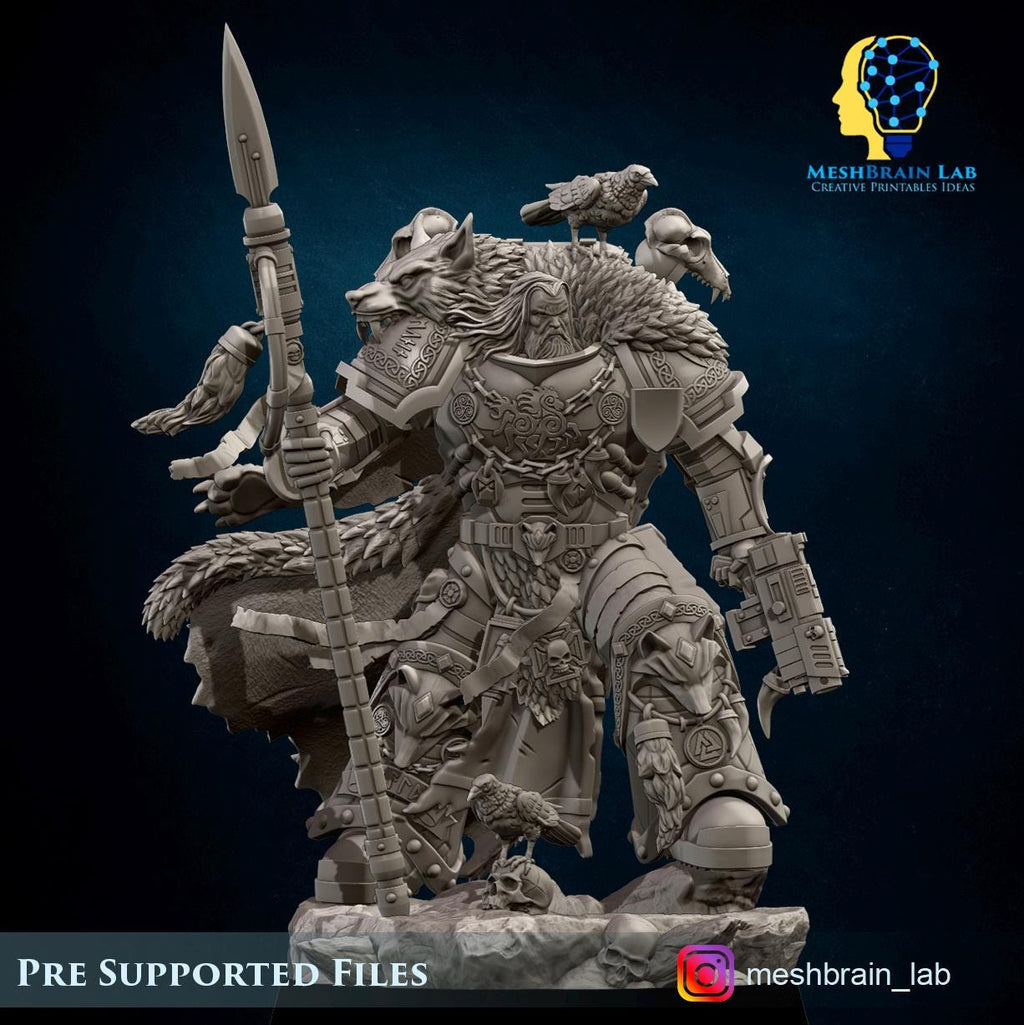 Harald Wutan- Empire Marines Sons of the Aesir Chapter Lord from MeshBrainLab/Wargame Miniature+ Gratis Base