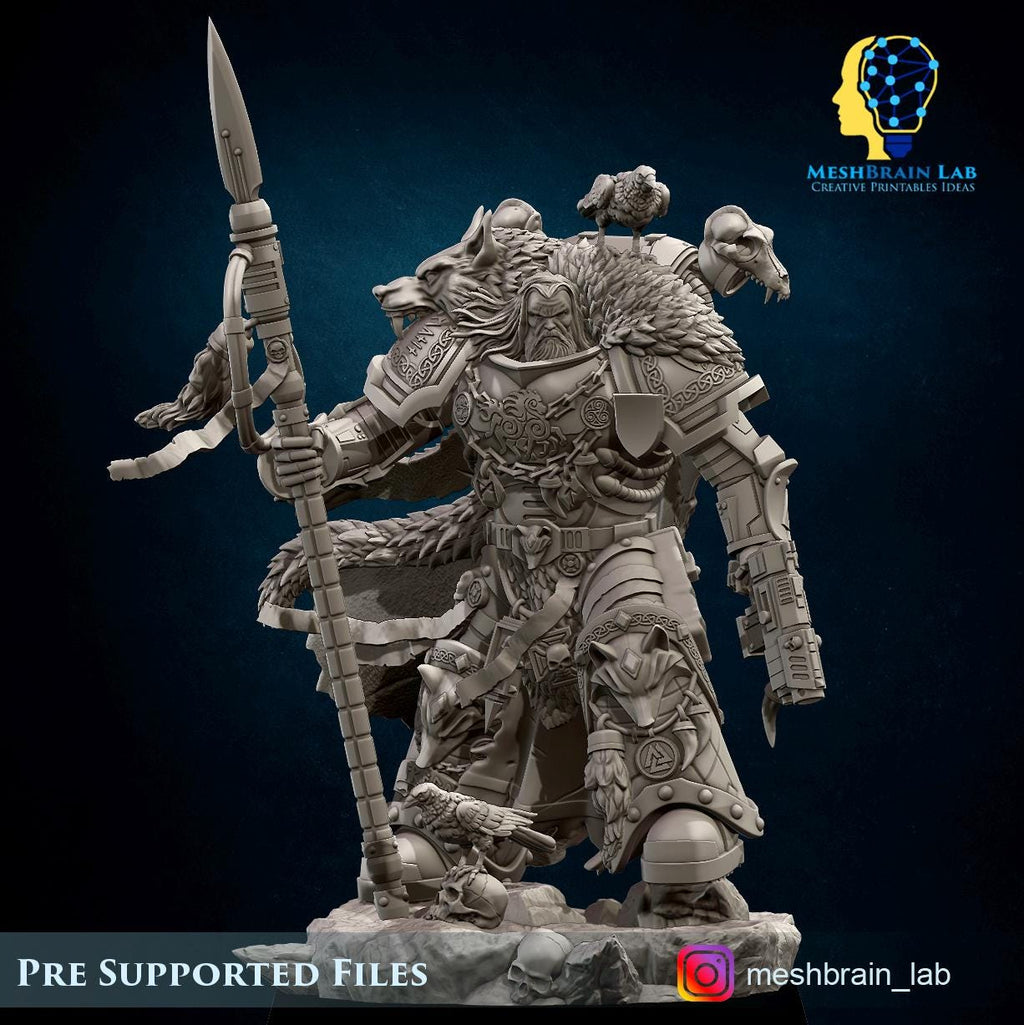 Harald Wutan- Empire Marines Sons of the Aesir Chapter Lord from MeshBrainLab/Wargame Miniature+ Gratis Base