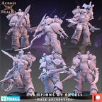 Champions of Excess - Male Archetypes from Across the Realms, 6 Wargame Miniature+ Gratis Bases