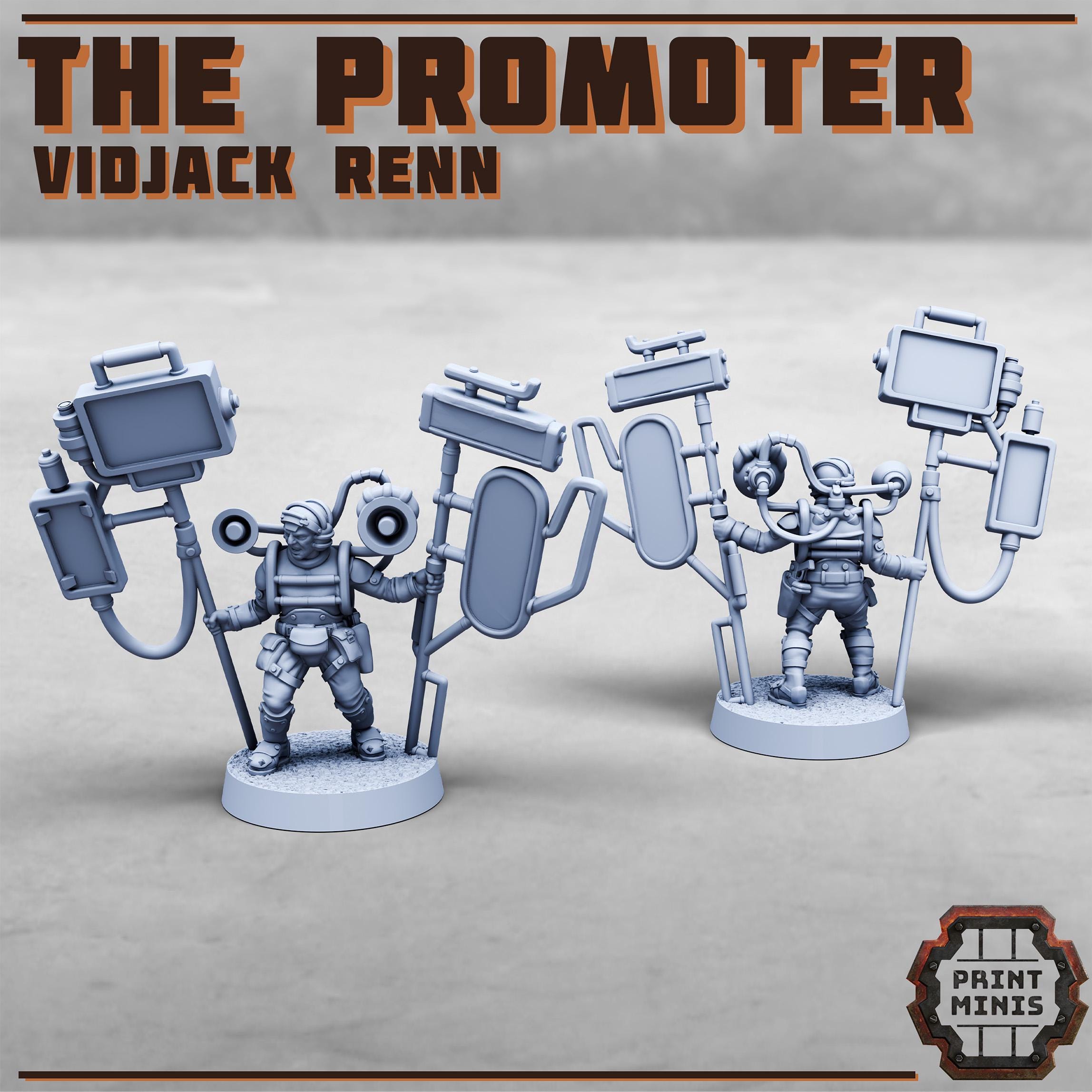 The Promoter - Vidjack Renn from PrintMinis/ Wargame, Tabletop Miniatur+ Base