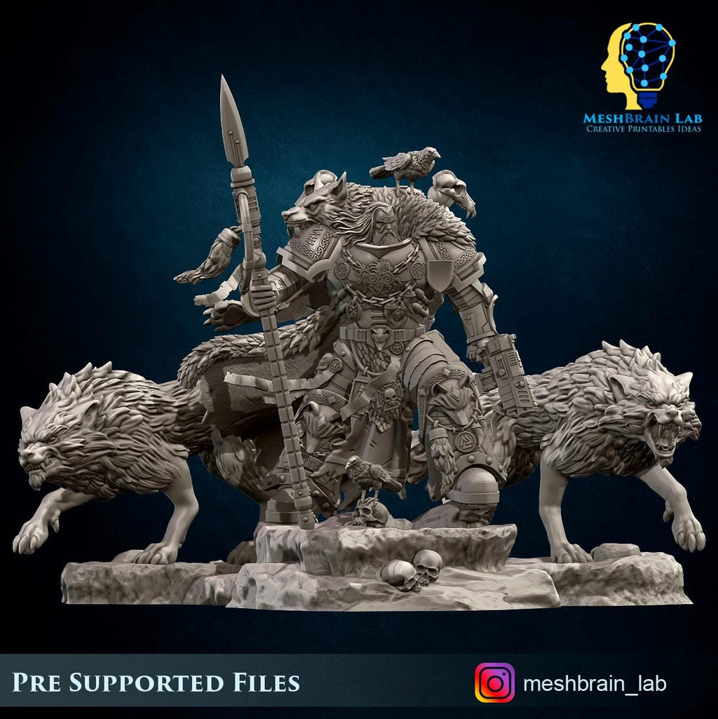 Harald Wutan- Empire Marines Sons of the Aesir Chapter Lord from MeshBrainLab/Wargame Miniature+ Gratis Base