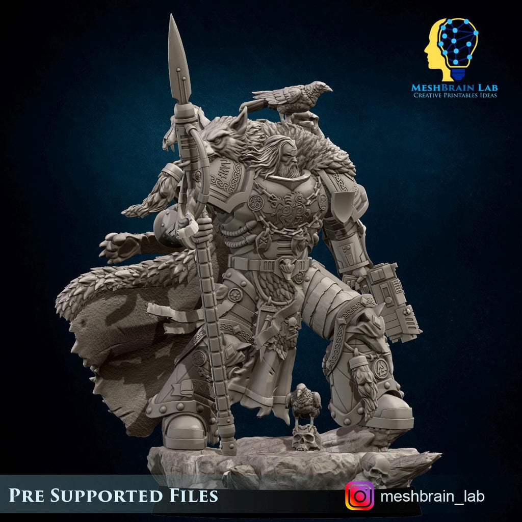 Harald Wutan- Empire Marines Sons of the Aesir Chapter Lord from MeshBrainLab/Wargame Miniature+ Gratis Base