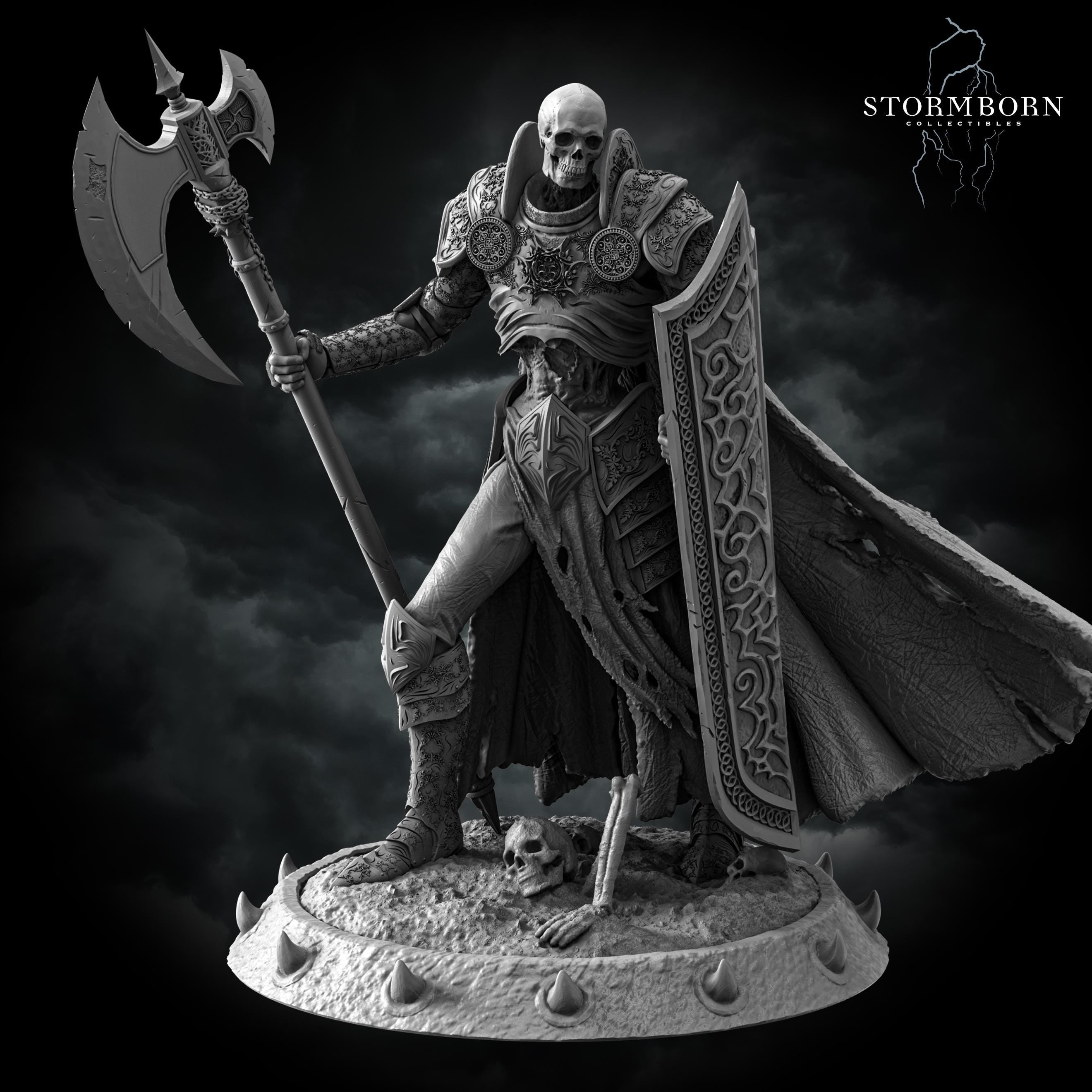 Skeleton Commander from Stormborn Collectibles, Wargame Miniature+ Gratis Base