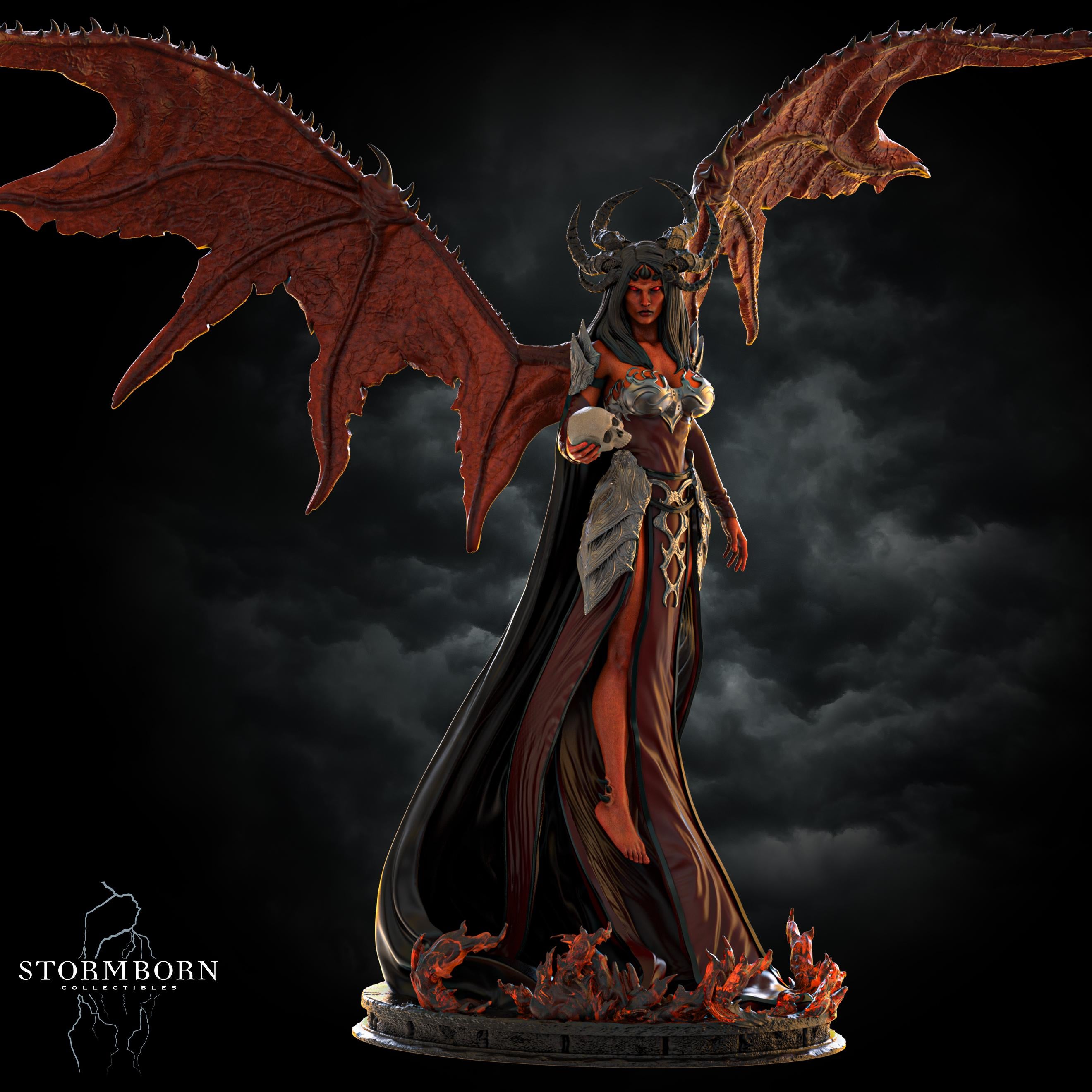 Nyxara, Demon of the Night from Stormborn Collectibles, Wargame Miniature+ Gratis Base