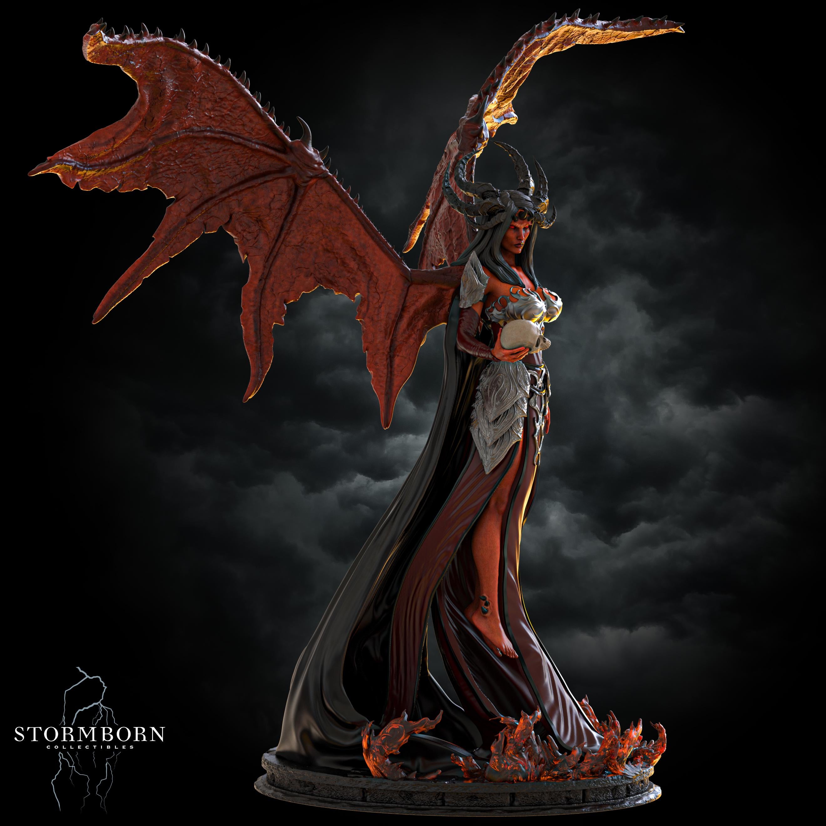 Nyxara, Demon of the Night from Stormborn Collectibles, Wargame Miniature+ Gratis Base