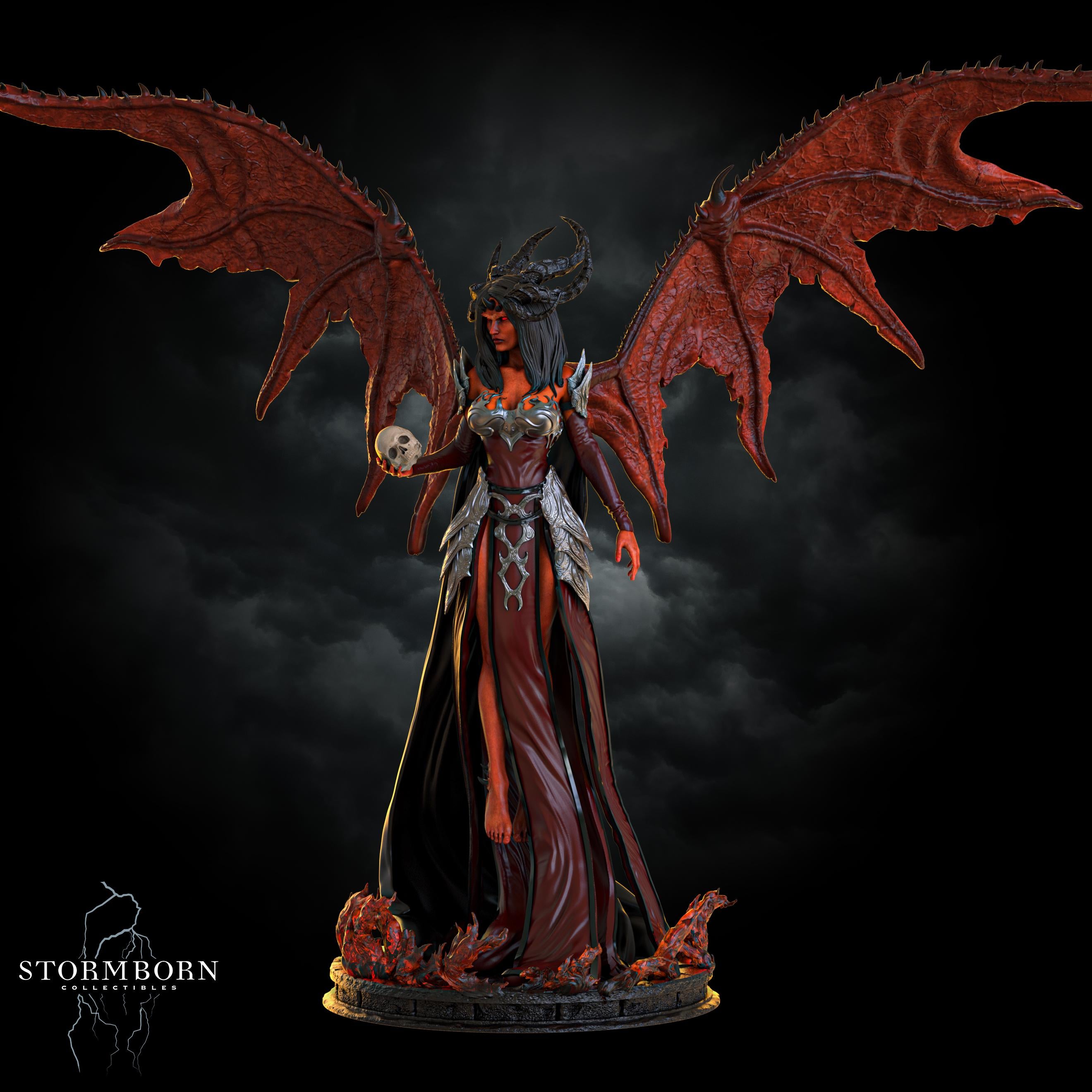 Nyxara, Demon of the Night from Stormborn Collectibles, Wargame Miniature+ Gratis Base