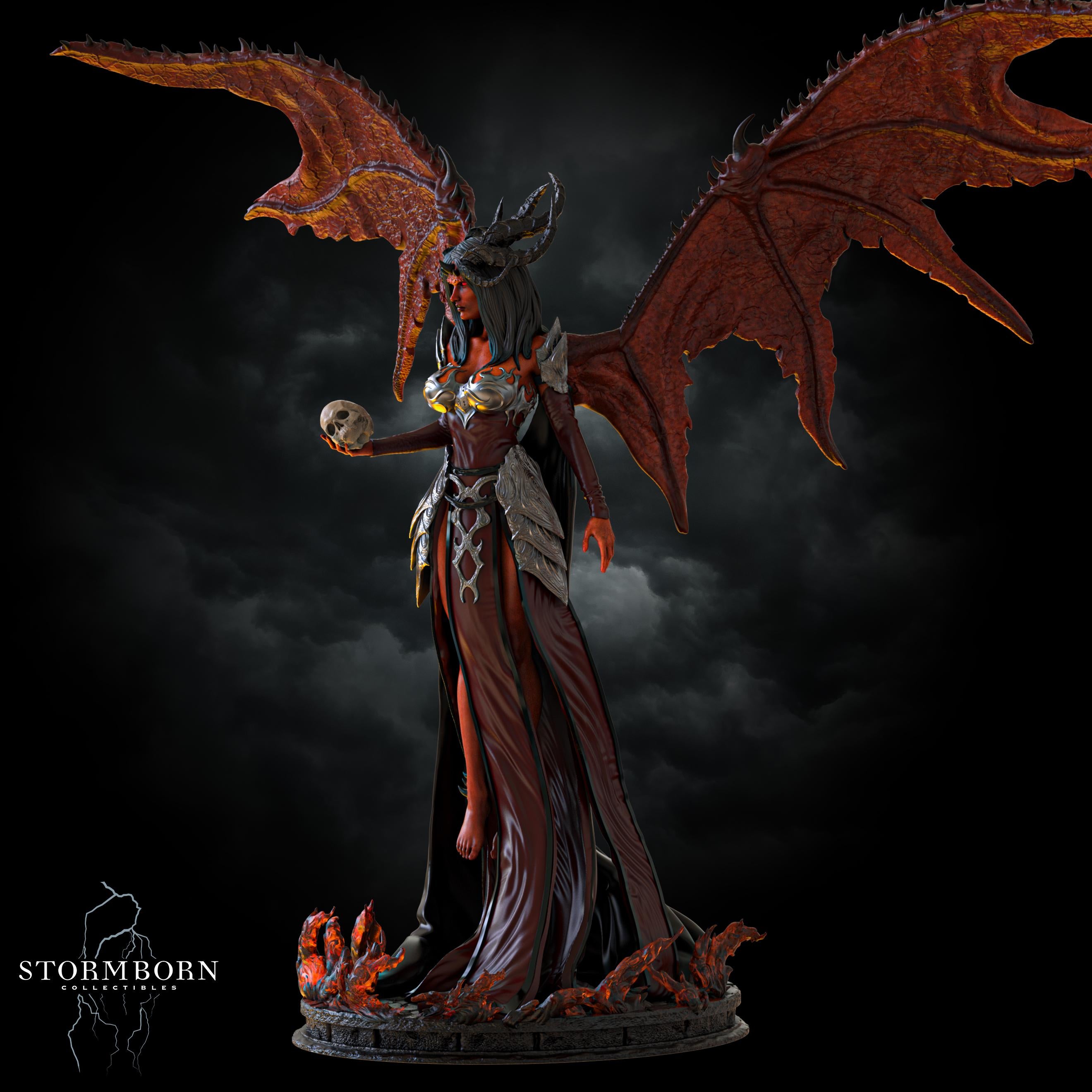 Nyxara, Demon of the Night from Stormborn Collectibles, Wargame Miniature+ Gratis Base