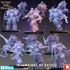 Champions of Excess - Female Archetypes from Across the Realms, 6 Wargame Miniature+ Gratis Bases
