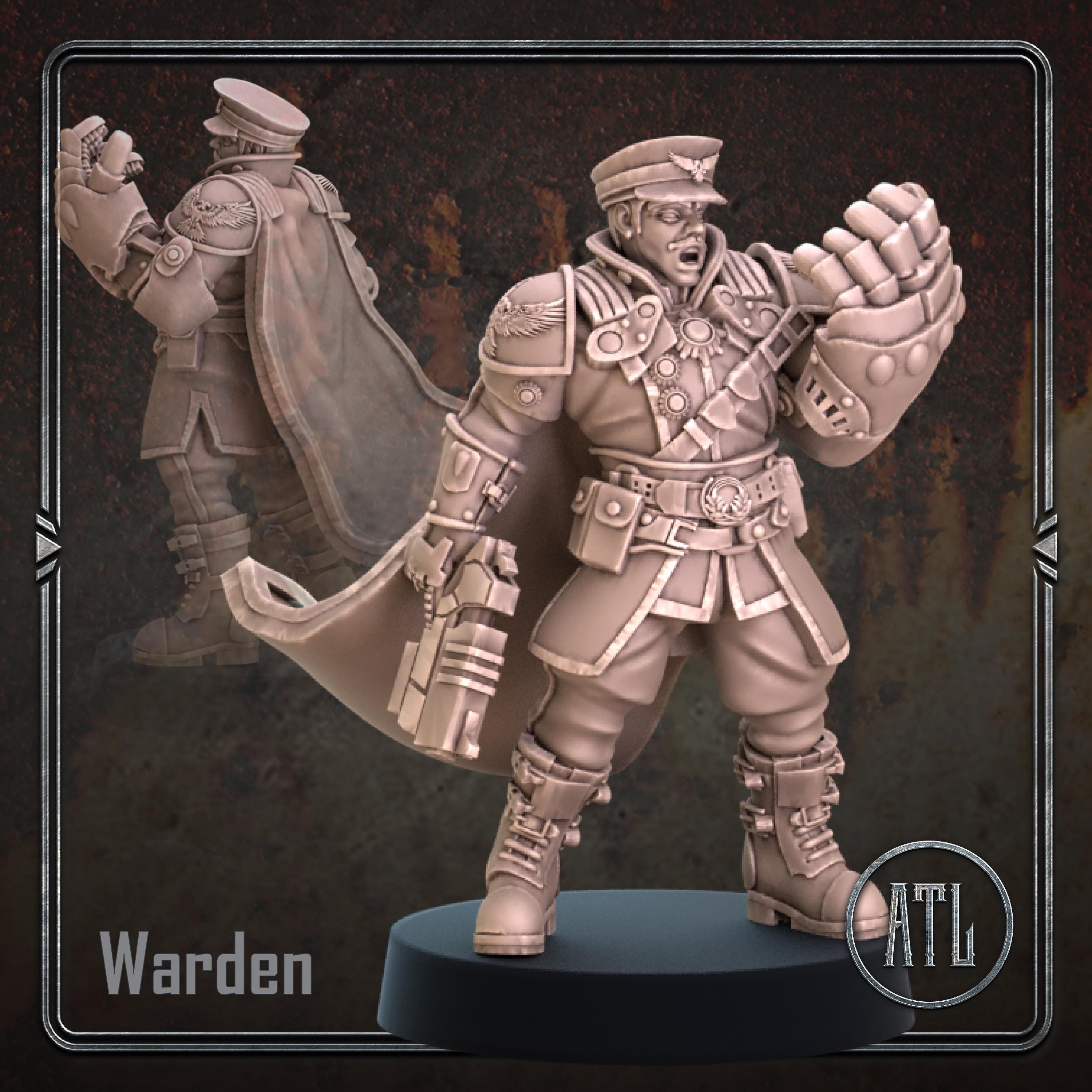 Warden from Across the Realms, Wargame Miniature+ Gratis Base