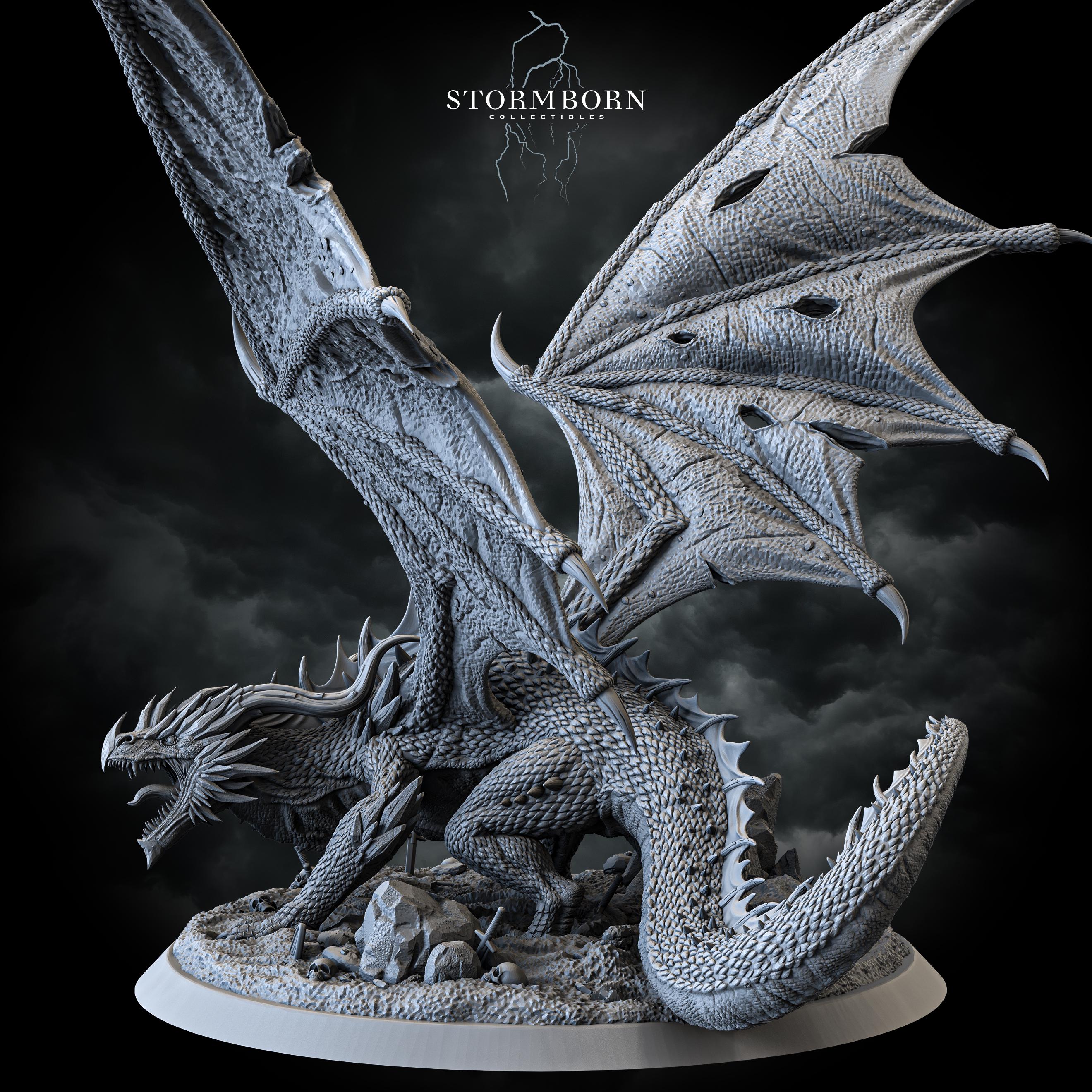 Ancient Red Dragon from Stormborn Collectibles, Wargame Miniature+ Base
