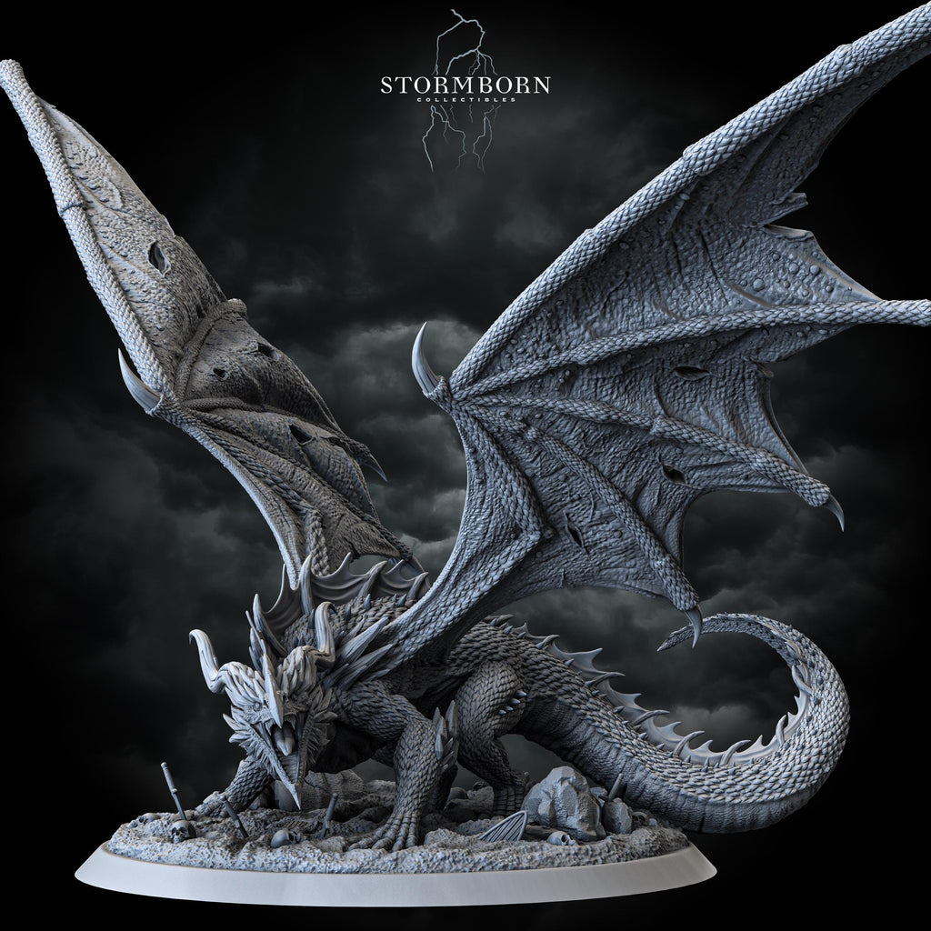 Ancient Red Dragon from Stormborn Collectibles, Wargame Miniature+ Base