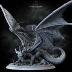 Ancient Red Dragon from Stormborn Collectibles, Wargame Miniature+ Base