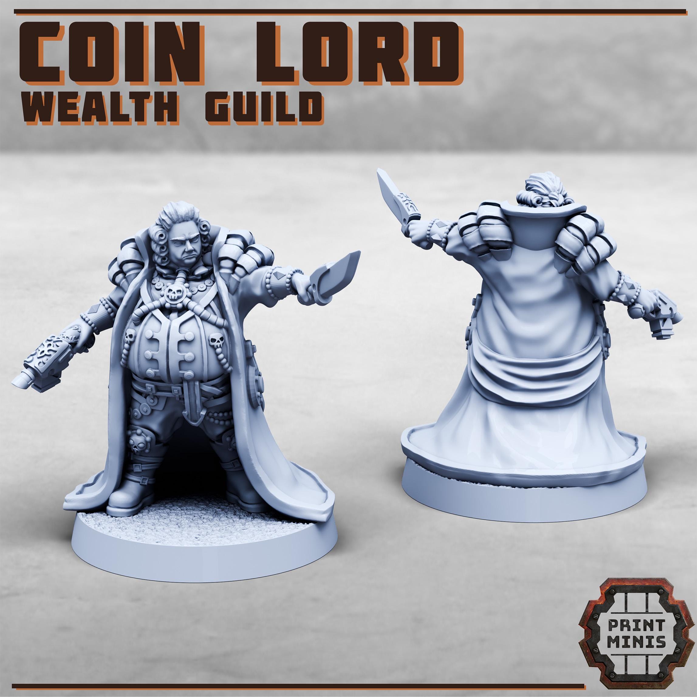 Coin Lord - Wealth Guild from PrintMinis/ Wargame, Tabletop Miniatur+ Base