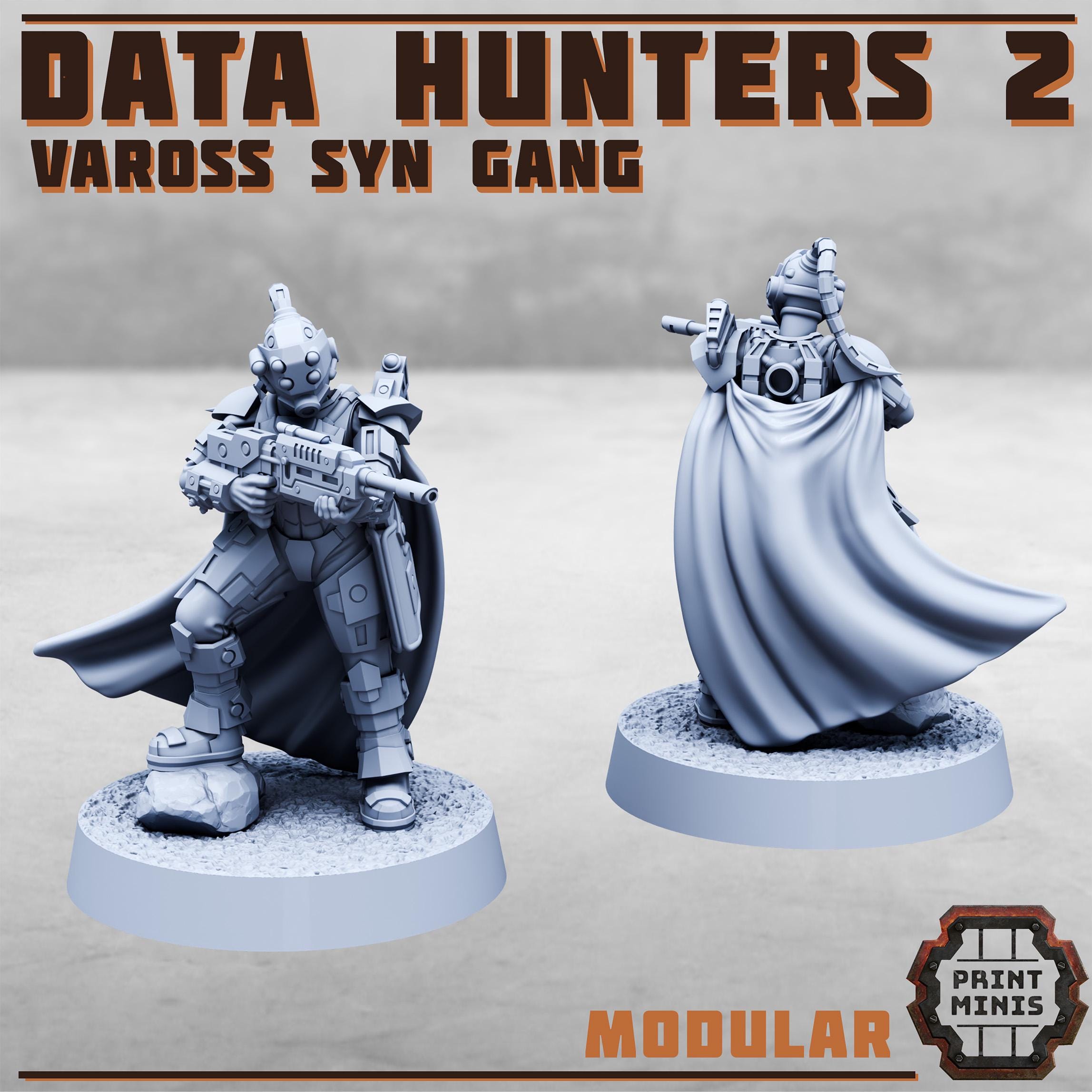Data Hunters 2 - Vaross Syn Gang from PrintMinis/4 Wargame, Tabletop Miniatur+ Bases