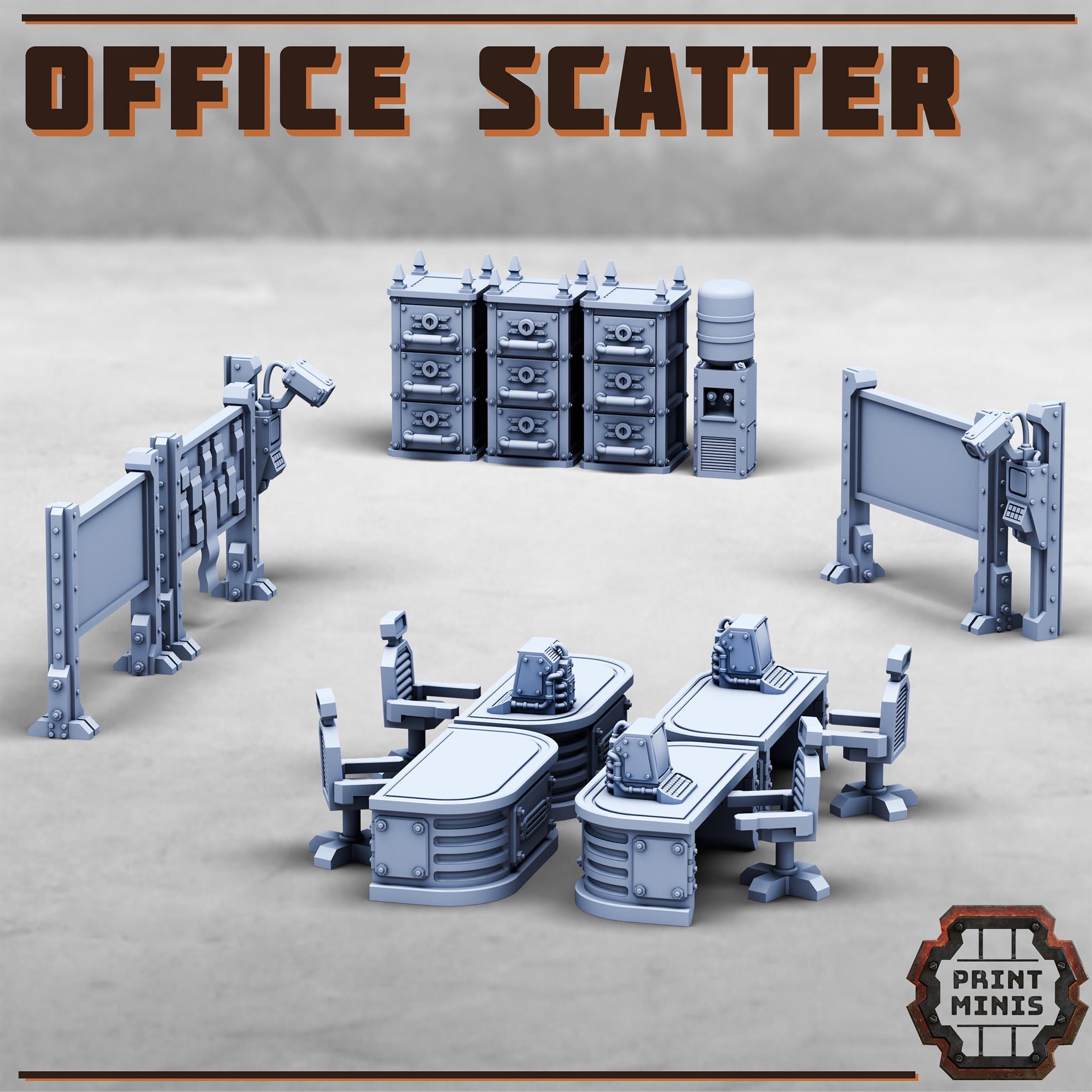 Office Scatter full Set from PrintMinis/ Wargame, Tabletop Miniatur