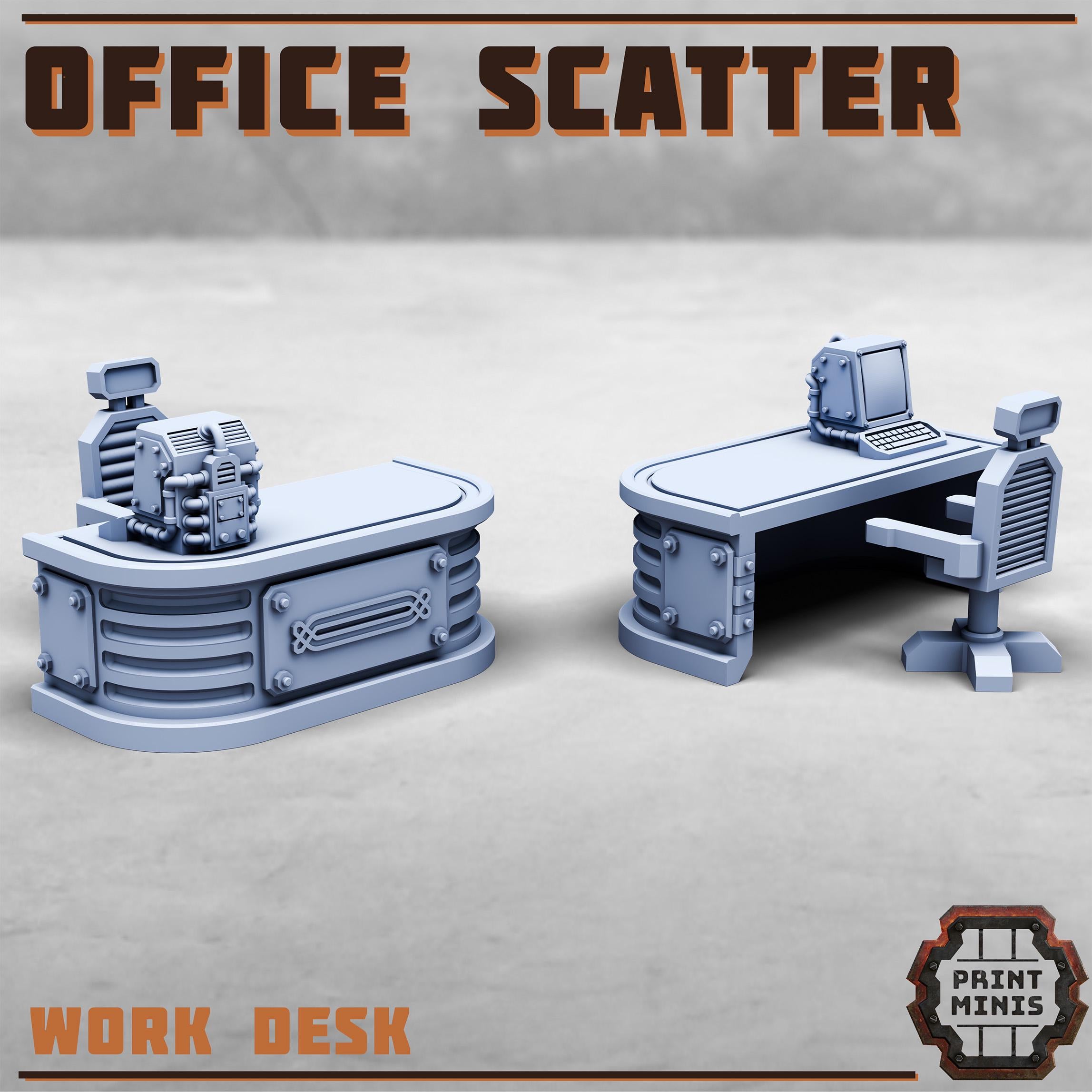 Office Scatter full Set from PrintMinis/ Wargame, Tabletop Miniatur