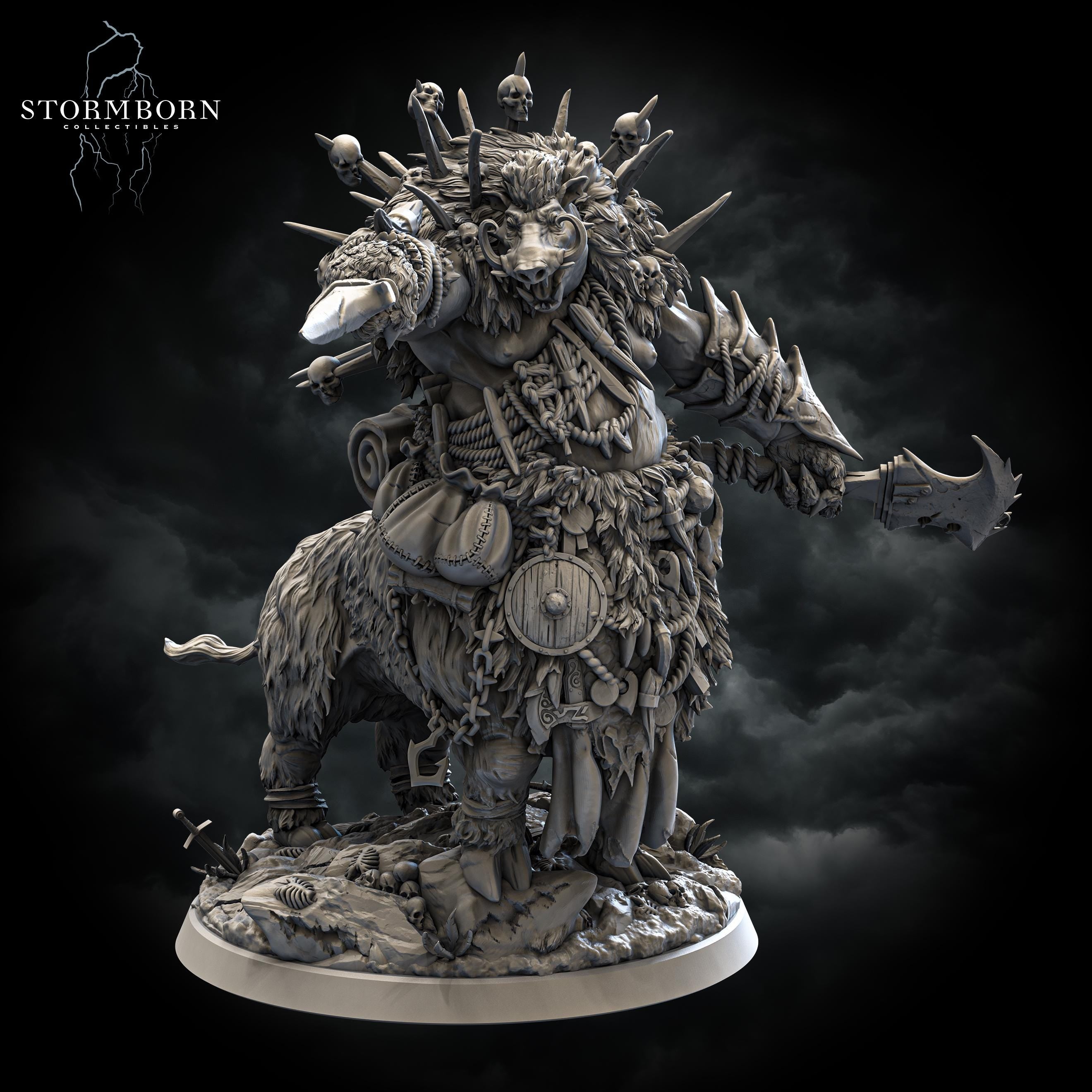 Vorakthos, God of Ferocity from Stormborn Collectibles, Wargame Miniature+ Base