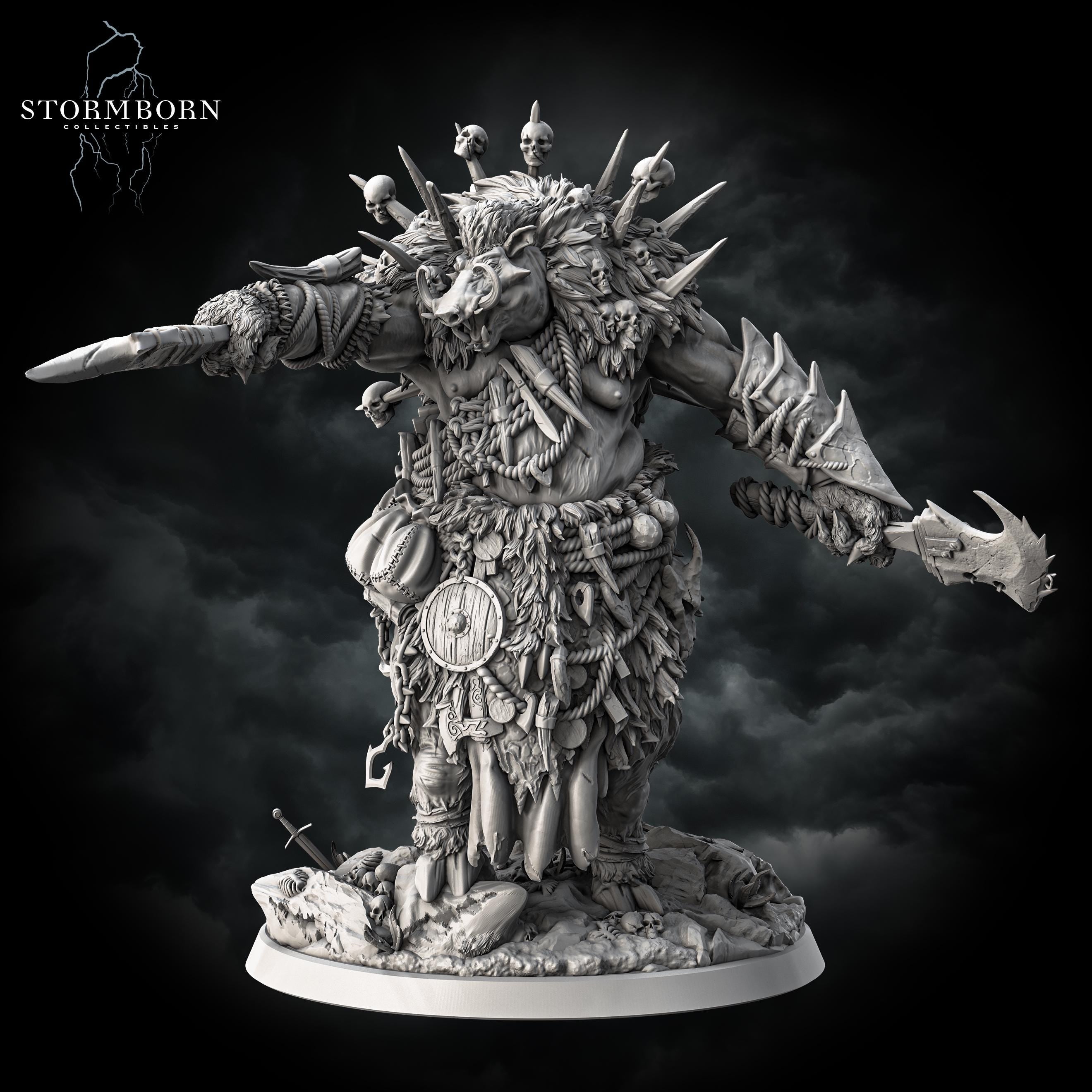 Vorakthos, God of Ferocity from Stormborn Collectibles, Wargame Miniature+ Base