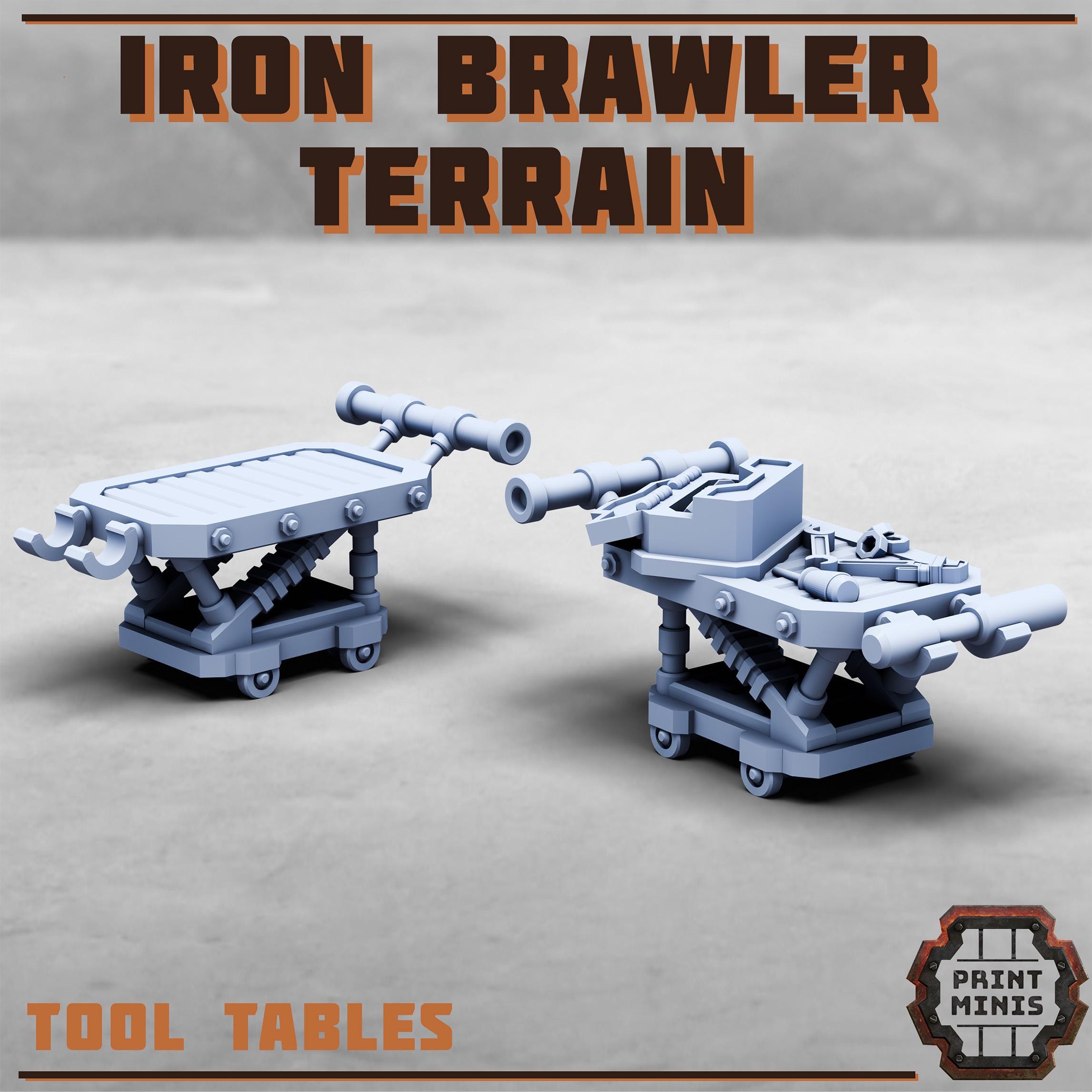 Iron Brawler Gang Traps from PrintMinis/6 Wargame, Tabletop Miniatur