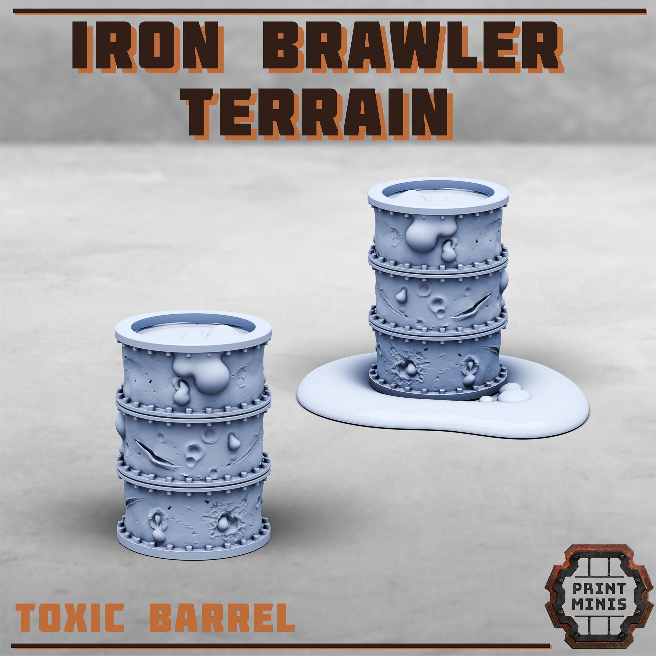 Iron Brawler Gang Traps from PrintMinis/6 Wargame, Tabletop Miniatur