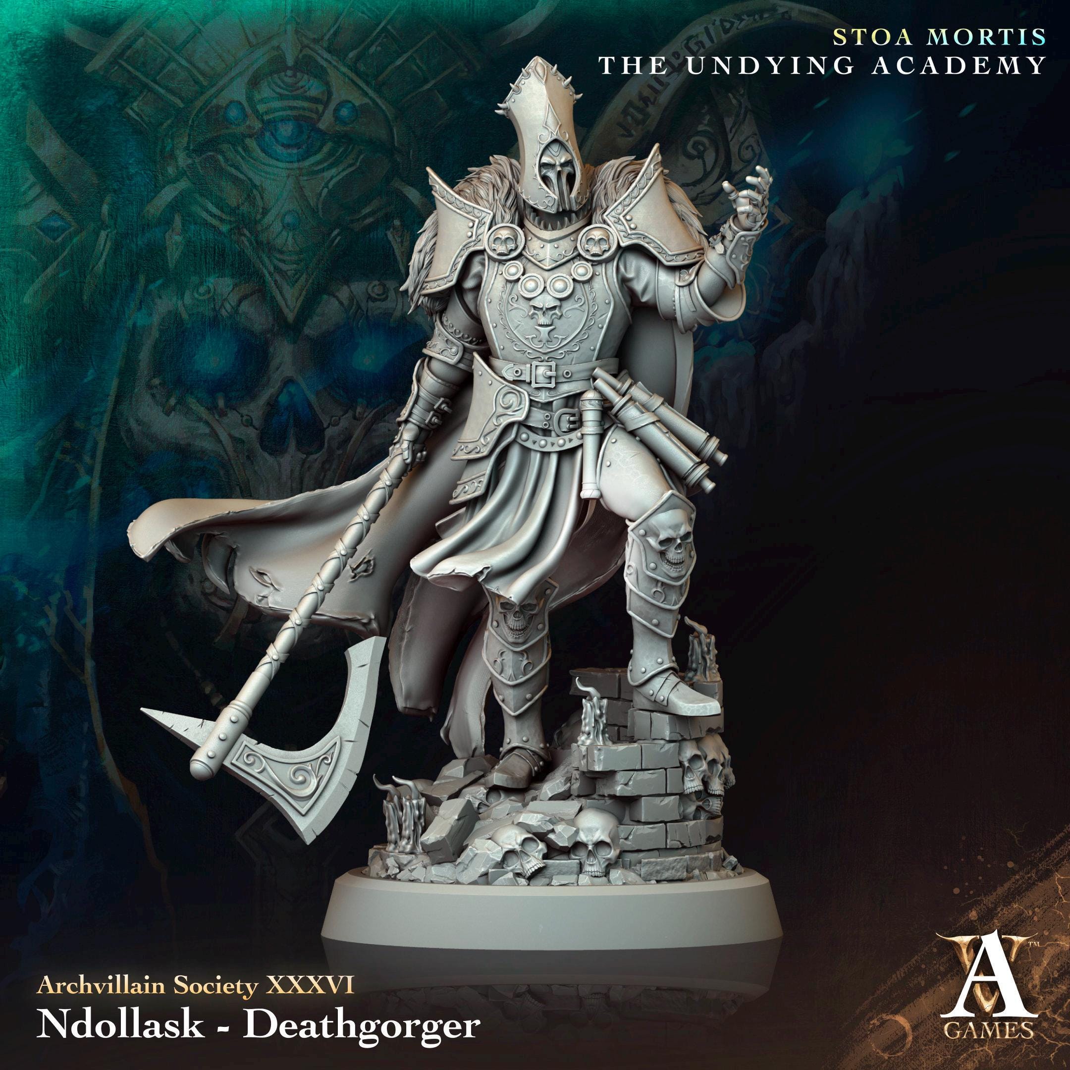 Ndollask  Deathgorger from ArchvillainGames, Wargame/ Tabletop Miniature mit Base