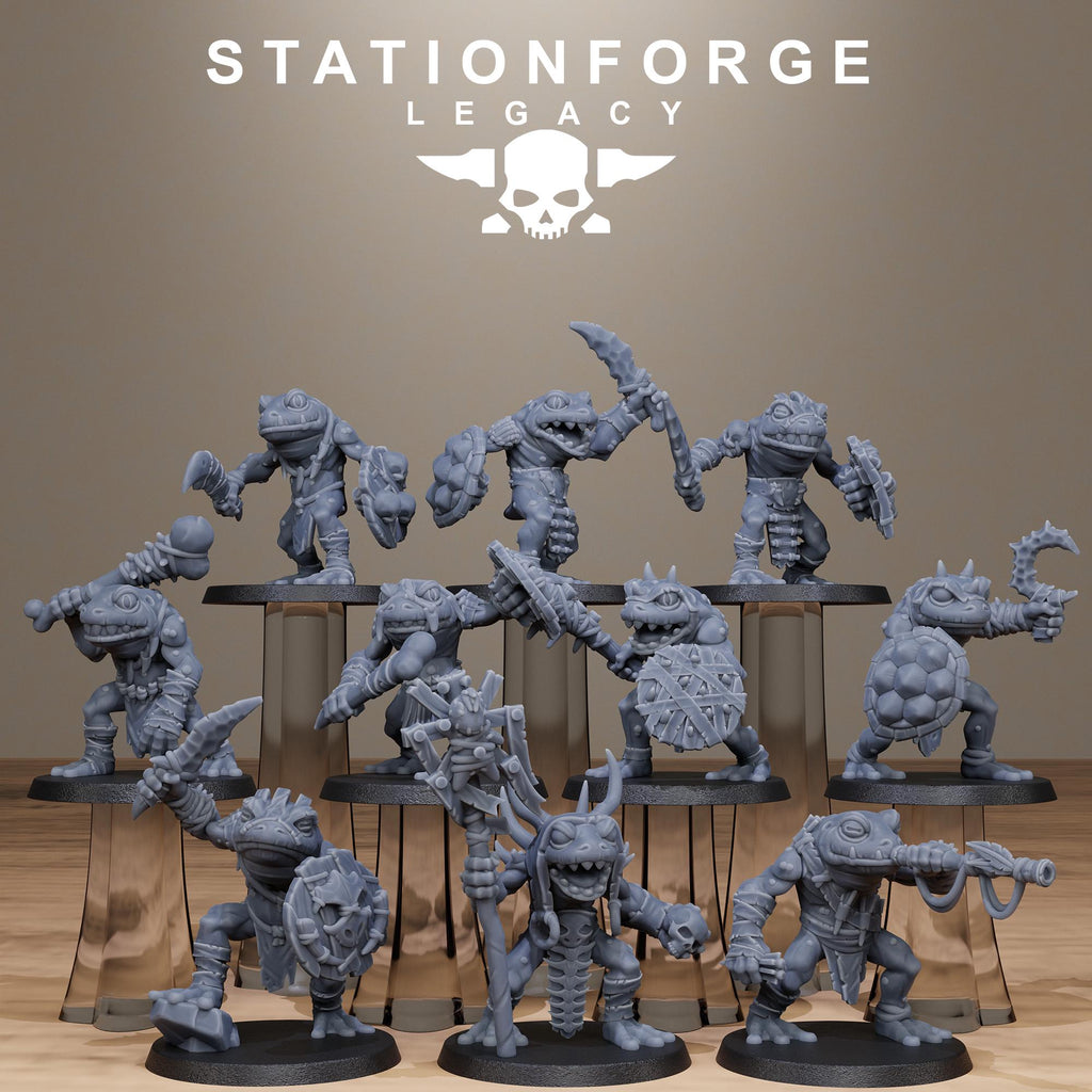 Bogkin Infantry from StationForgeLegacy/10 Miniatures +Gratis Bases