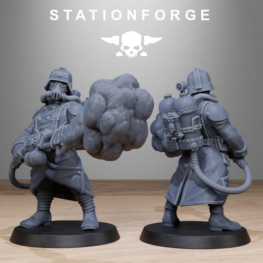 GrimGuard Flamers from StationForge/10 Miniatures +Gratis Bases