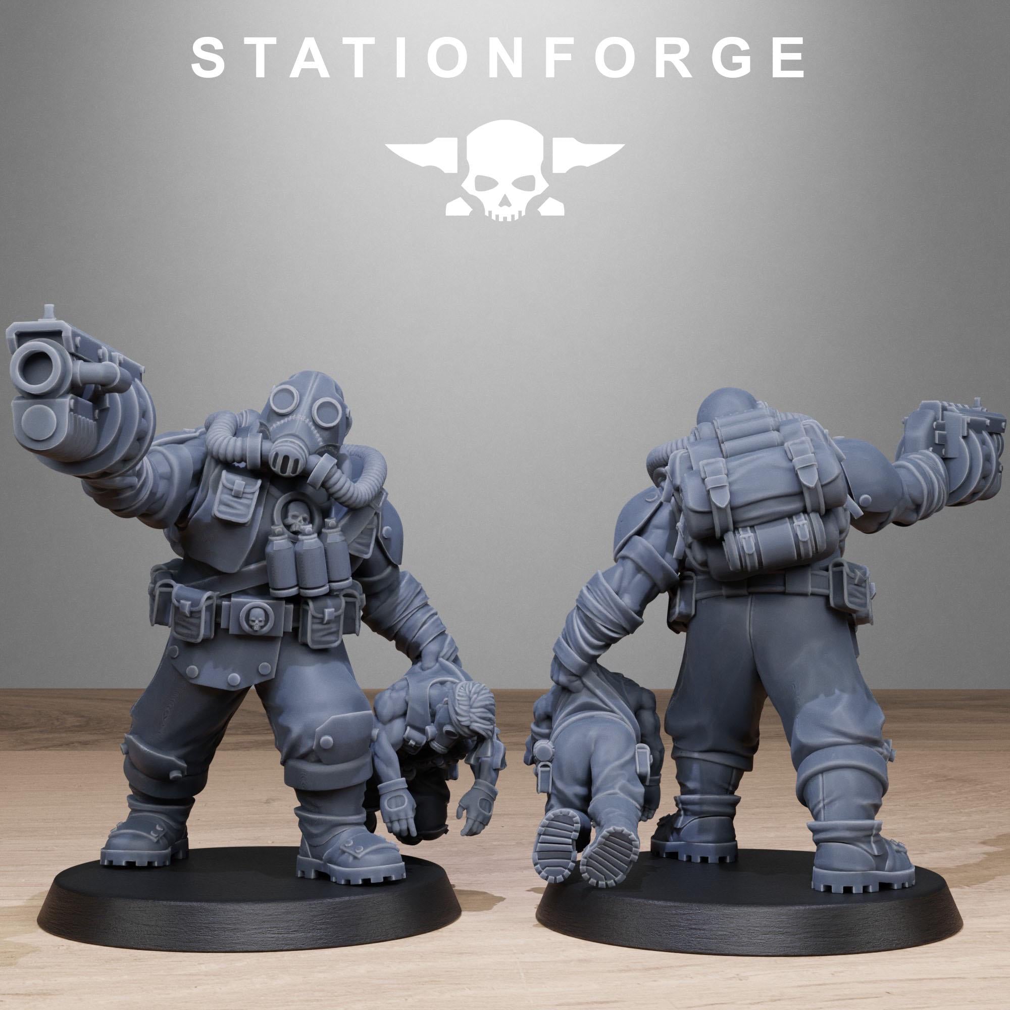 GrimGuard Jungle Fighter Mutants from StationForge/10 Miniatures +Gratis Bases