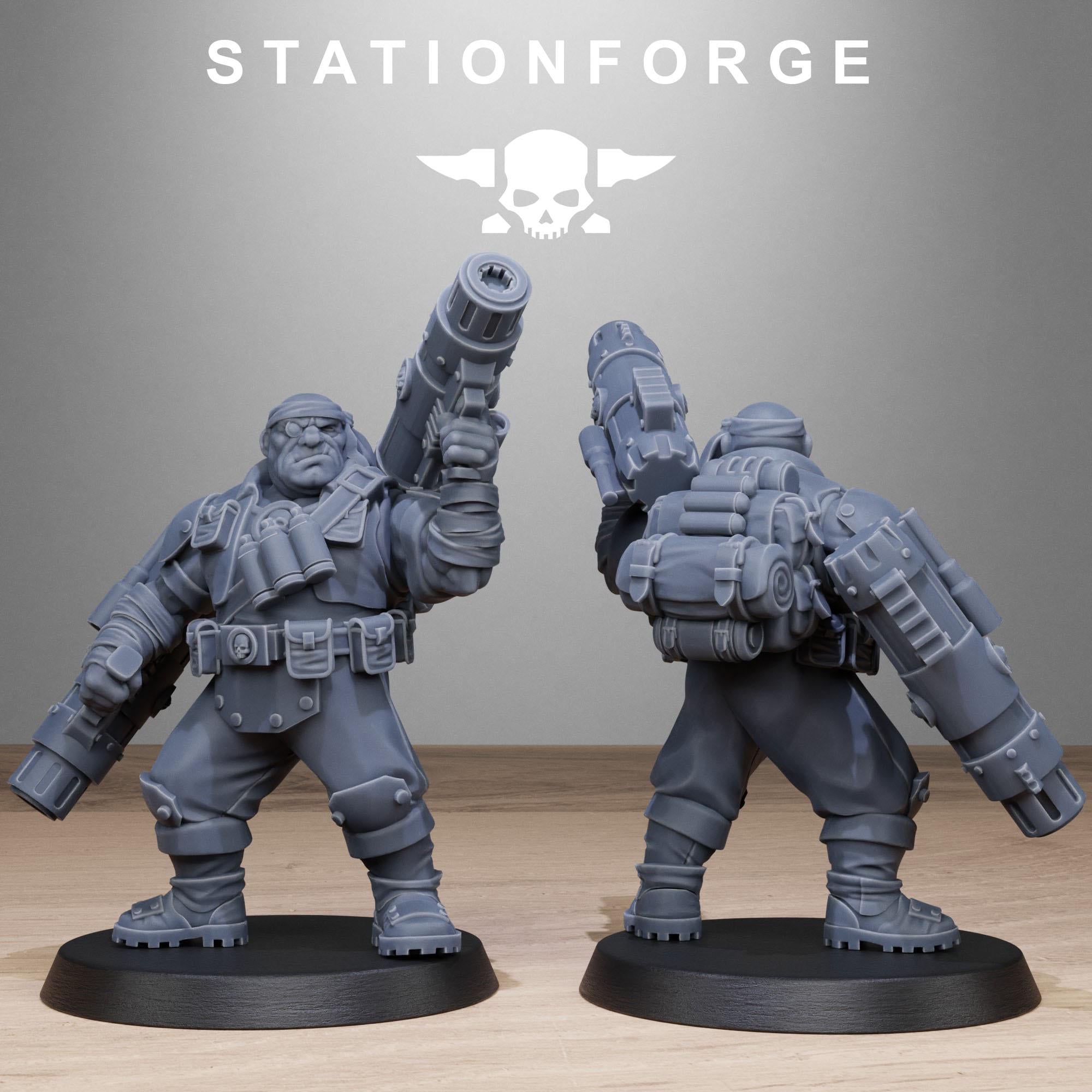 GrimGuard Jungle Fighter Mutants from StationForge/10 Miniatures +Gratis Bases