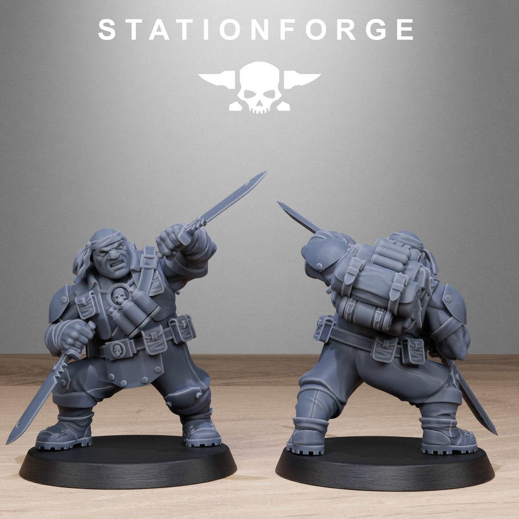 GrimGuard Jungle Fighter Mutants from StationForge/10 Miniatures +Gratis Bases