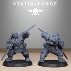 GrimGuard Jungle Fighter Mutants from StationForge/10 Miniatures +Gratis Bases