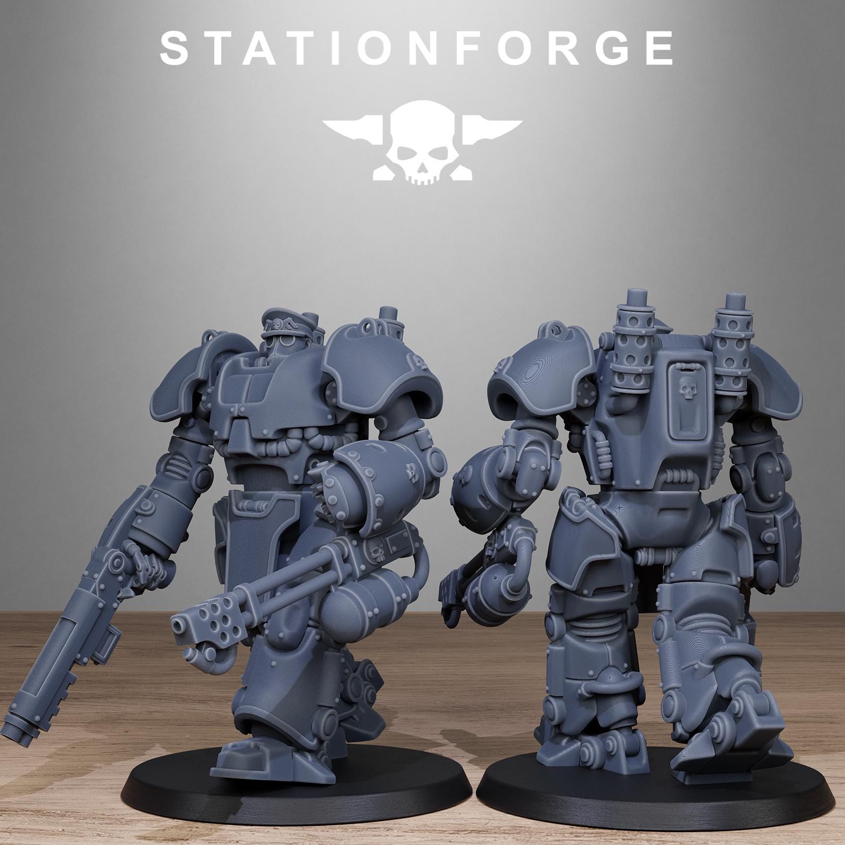 GrimGuard Power Armor from StationForge/5 Miniatures +Gratis Bases