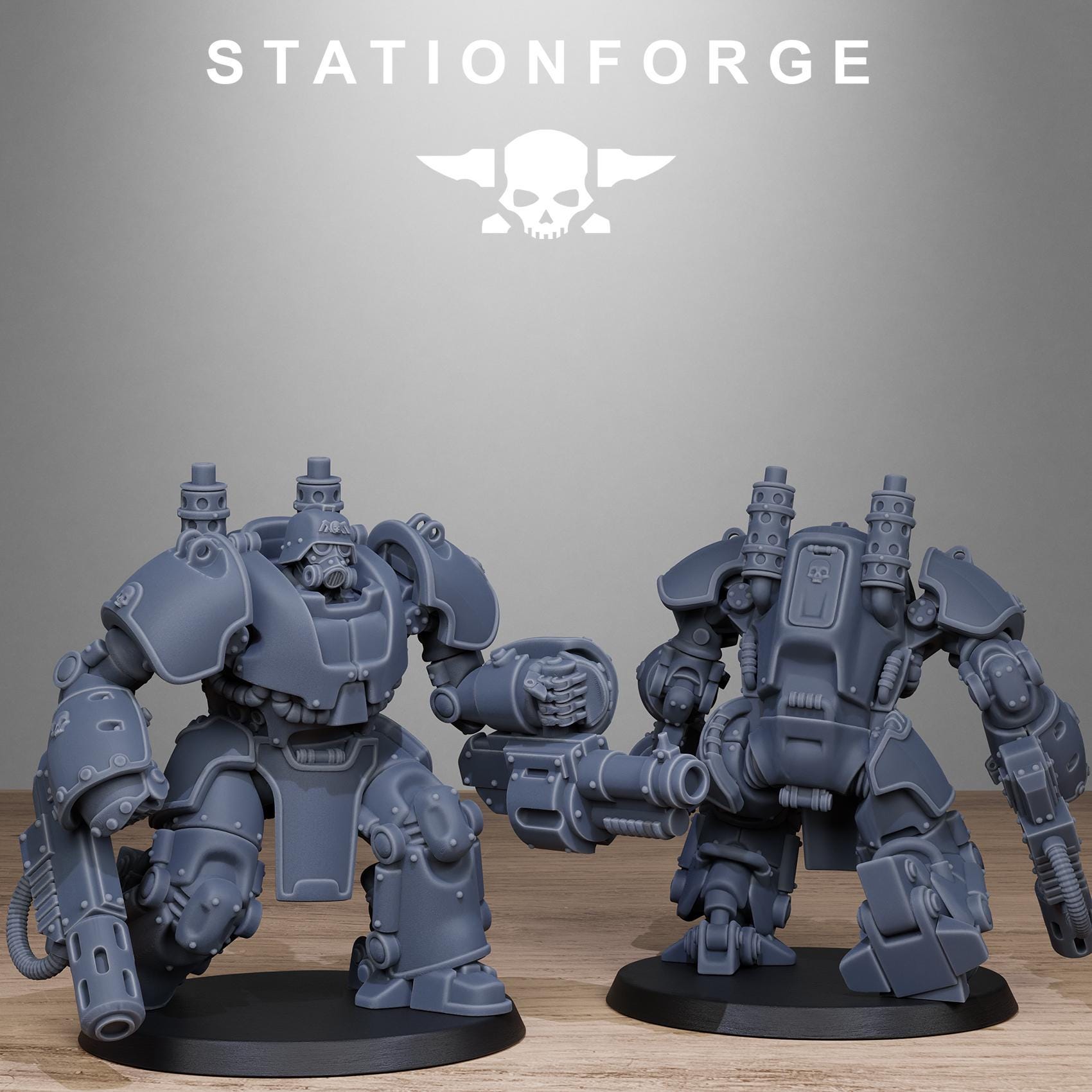 GrimGuard Power Armor from StationForge/5 Miniatures +Gratis Bases