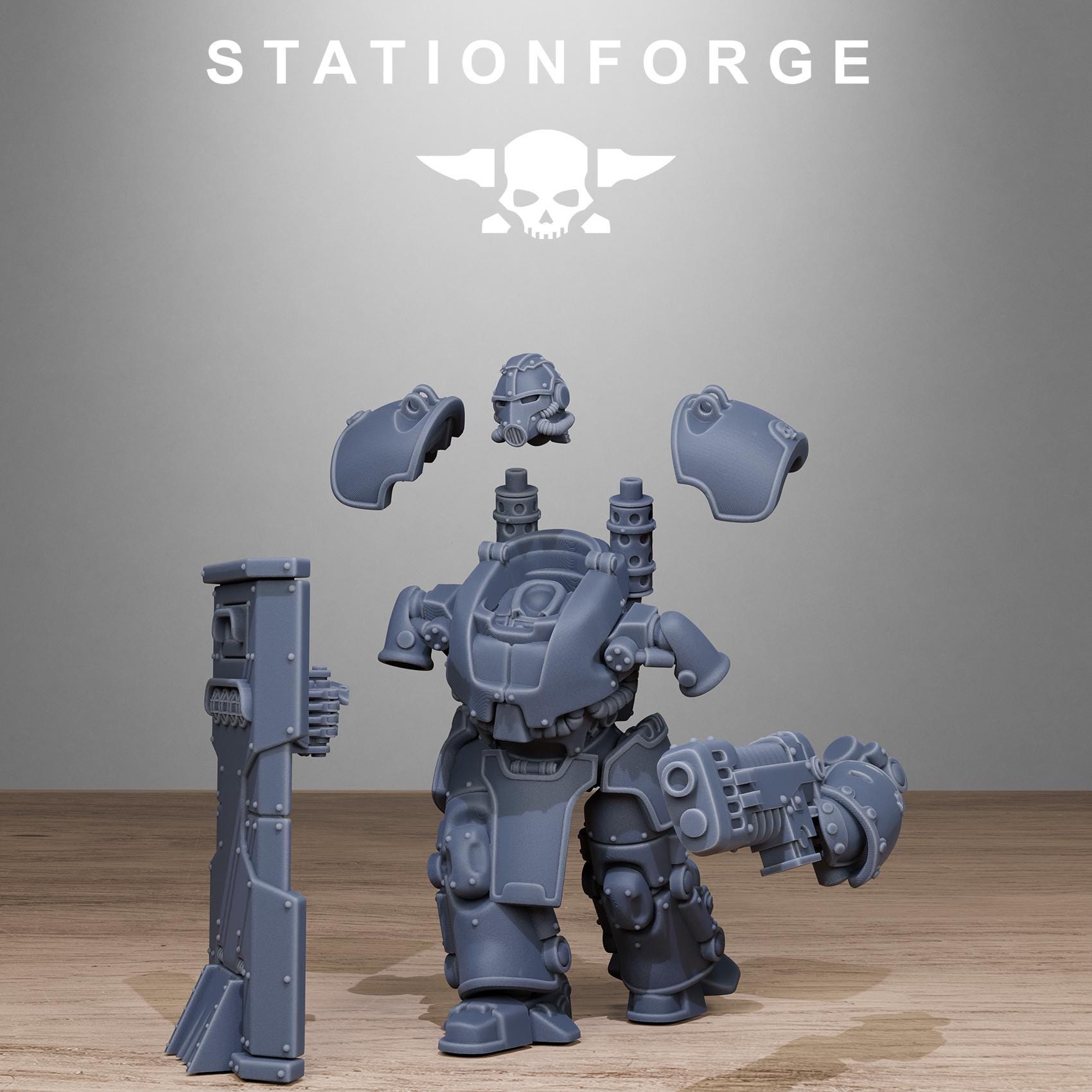 GrimGuard Power Armor from StationForge/5 Miniatures +Gratis Bases